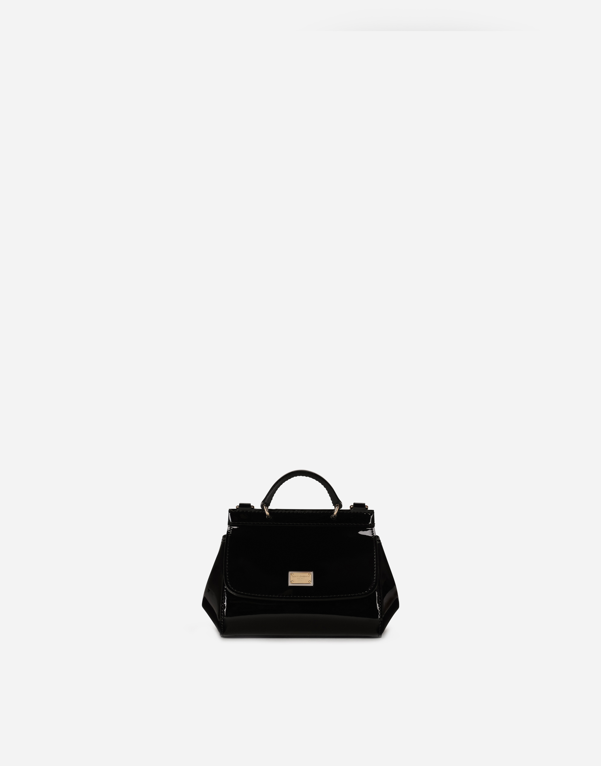 Dolce & Gabbana Kids' Patent Leather Mini Sicily Bag In Black