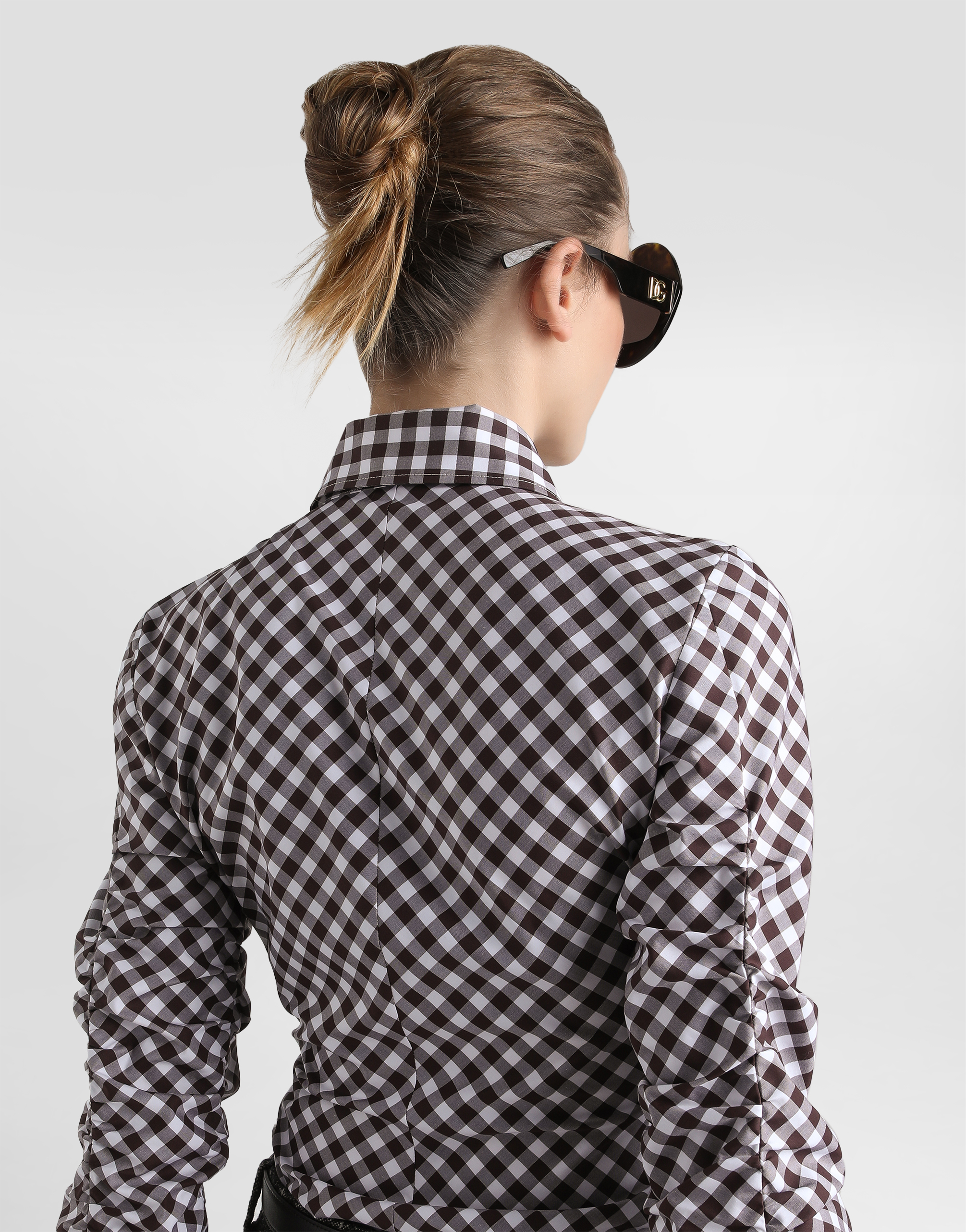 Cotton twill check shirt
