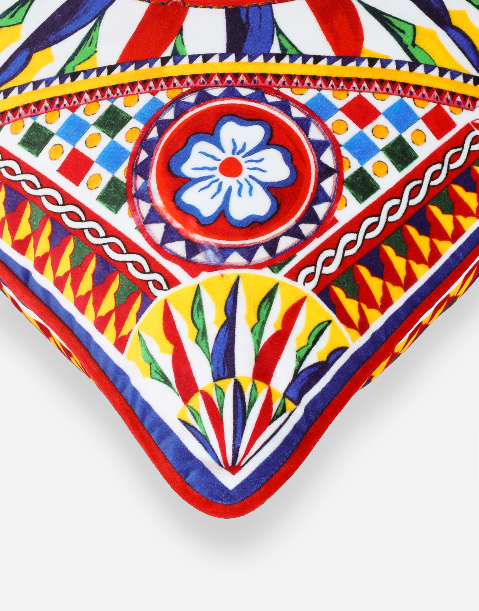 Dolce & Gabbana Small Velvet Patterned Cushion (45cm X 45cm) In Multi