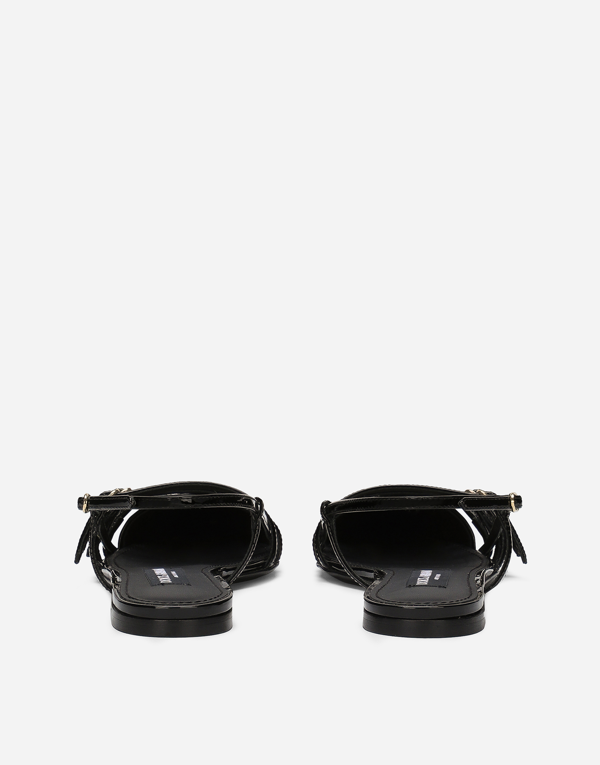 Shop Dolce & Gabbana Patent Leather Slingbacks In Black