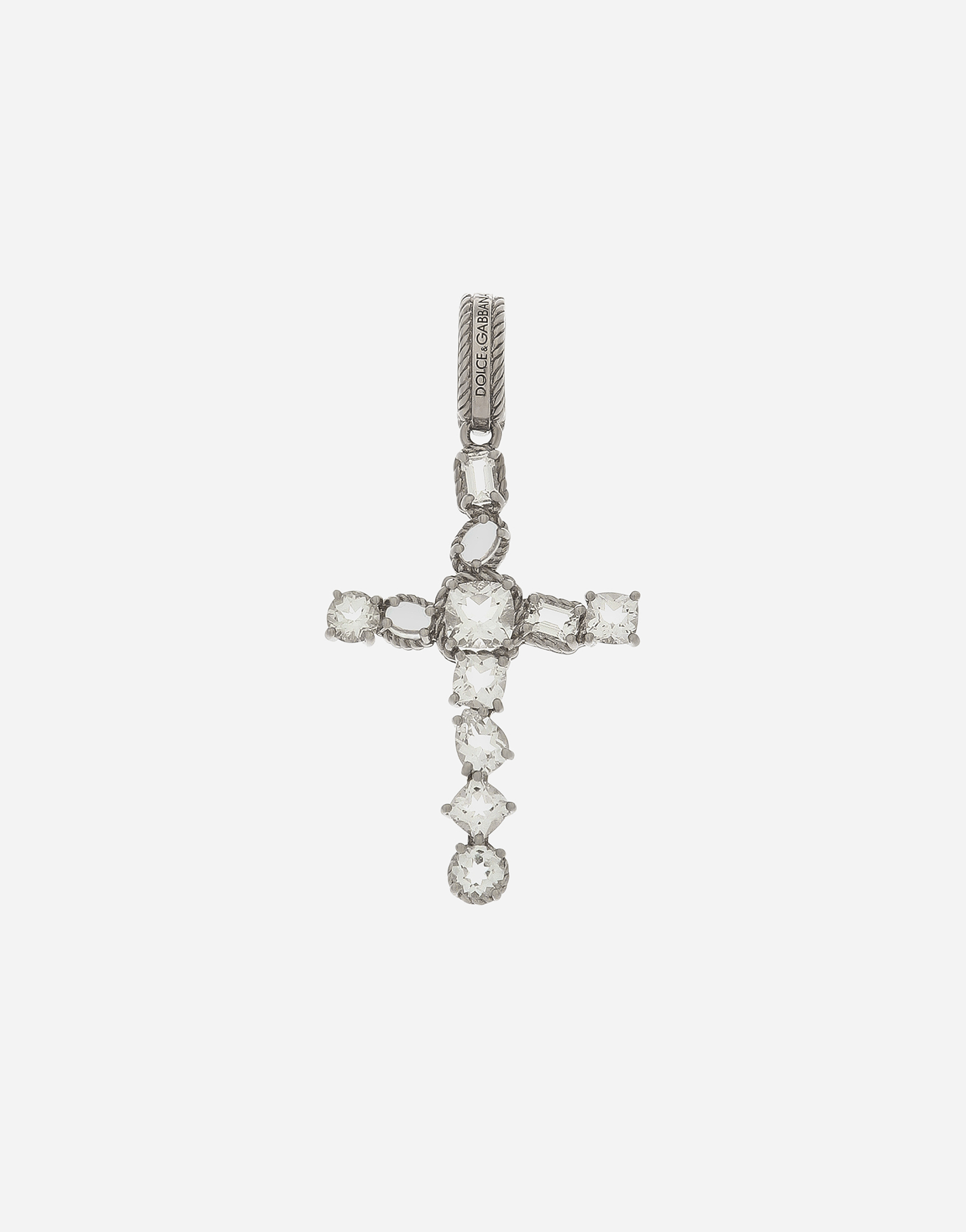 Dolce & Gabbana Anna Charm In White Gold 18kt And Colorless Topazes In ホワイト