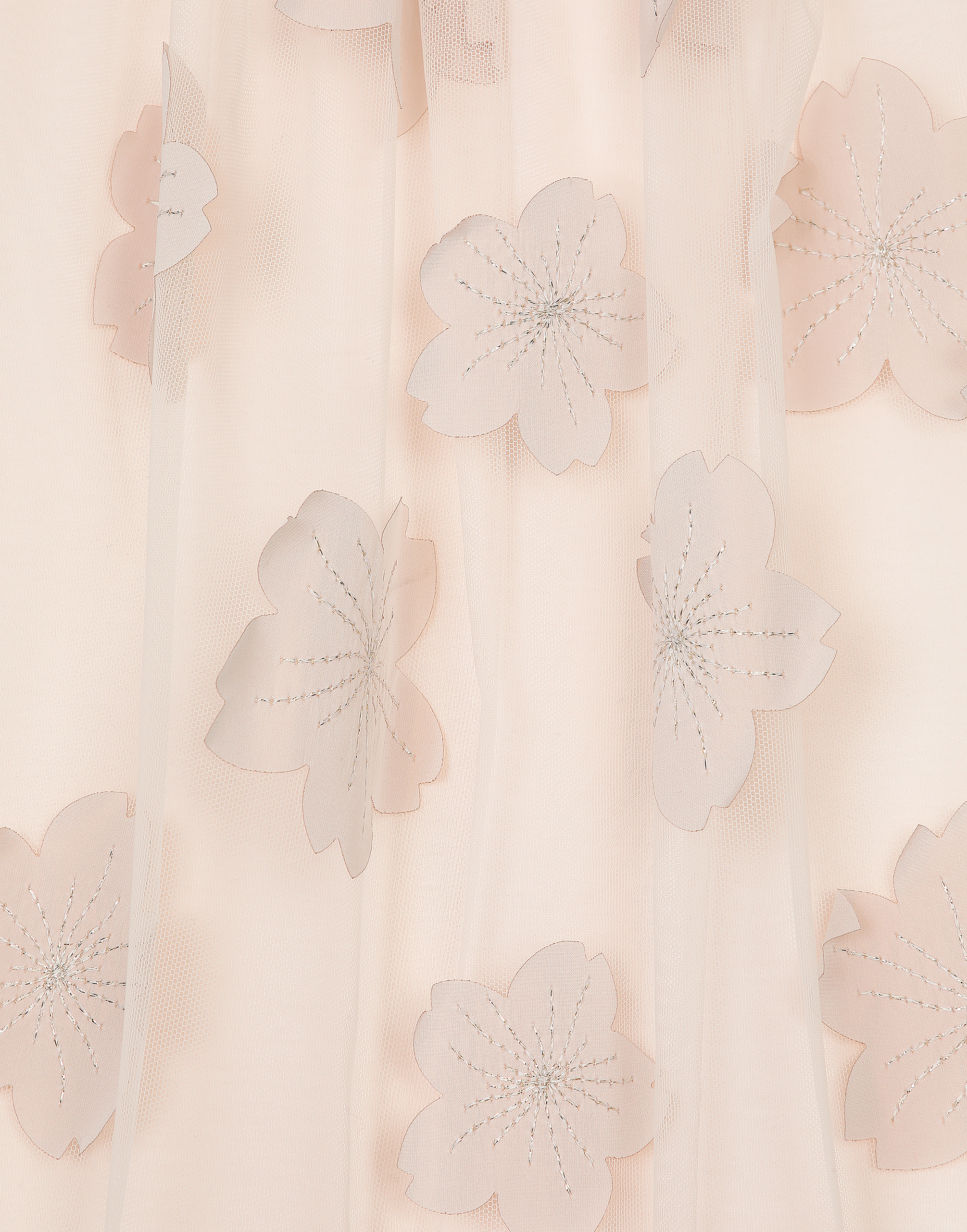 Dolce & Gabbana Tulle Dress With 3d Flowers In Multicolor