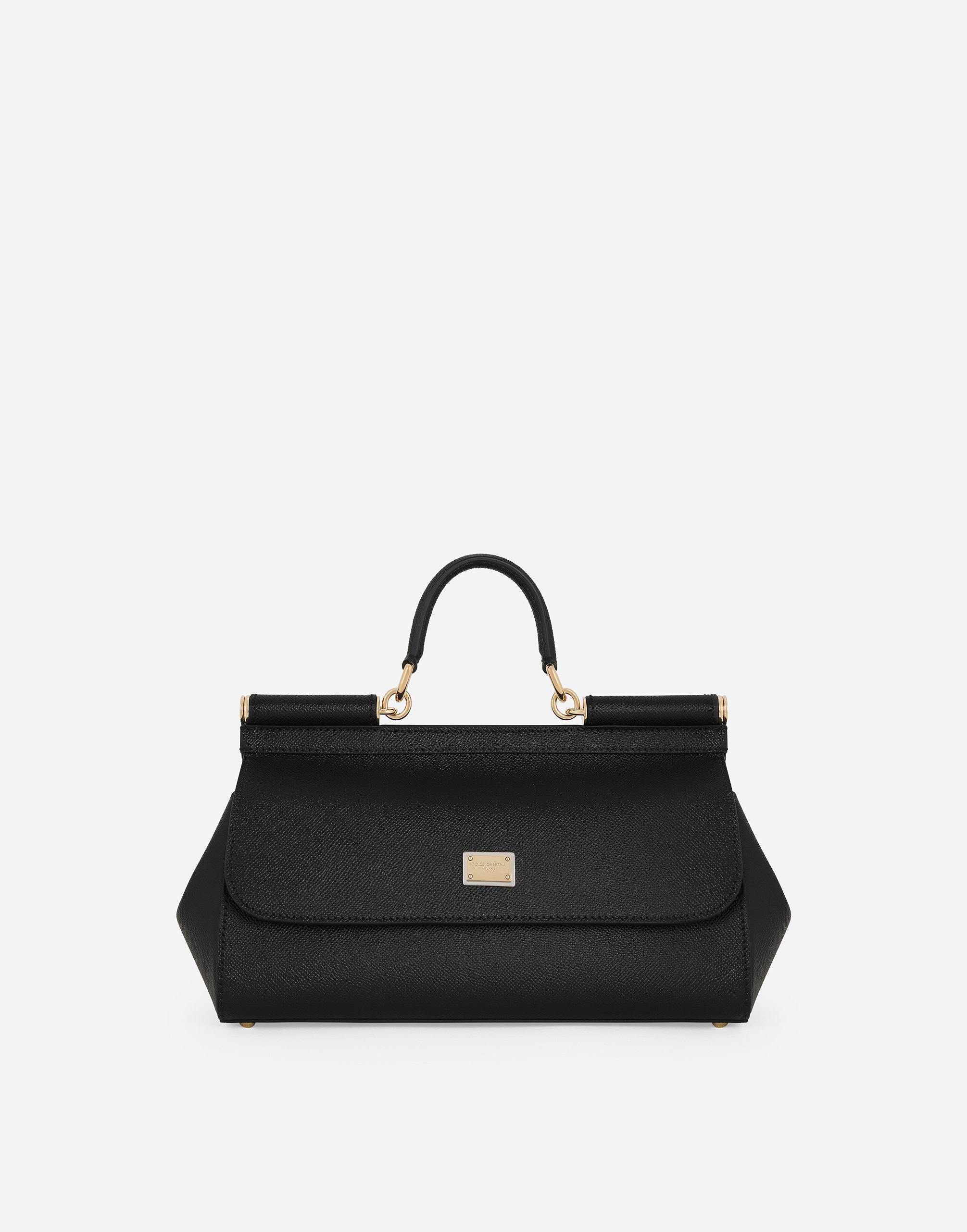 Dolce & Gabbana Medium Sicily Bag In Dauphine Calfskin In Black