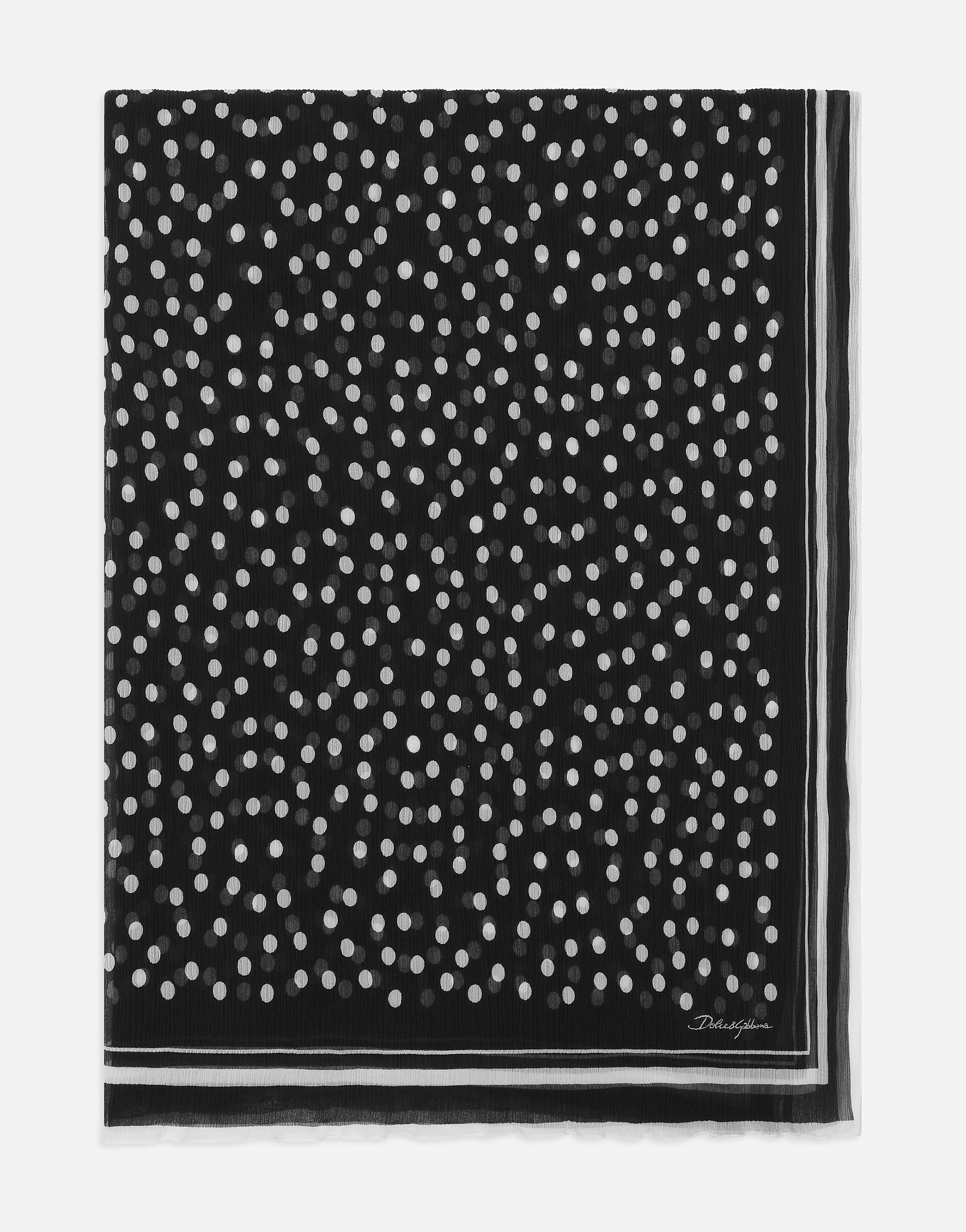 Polka-dot silk scarf (120x200)