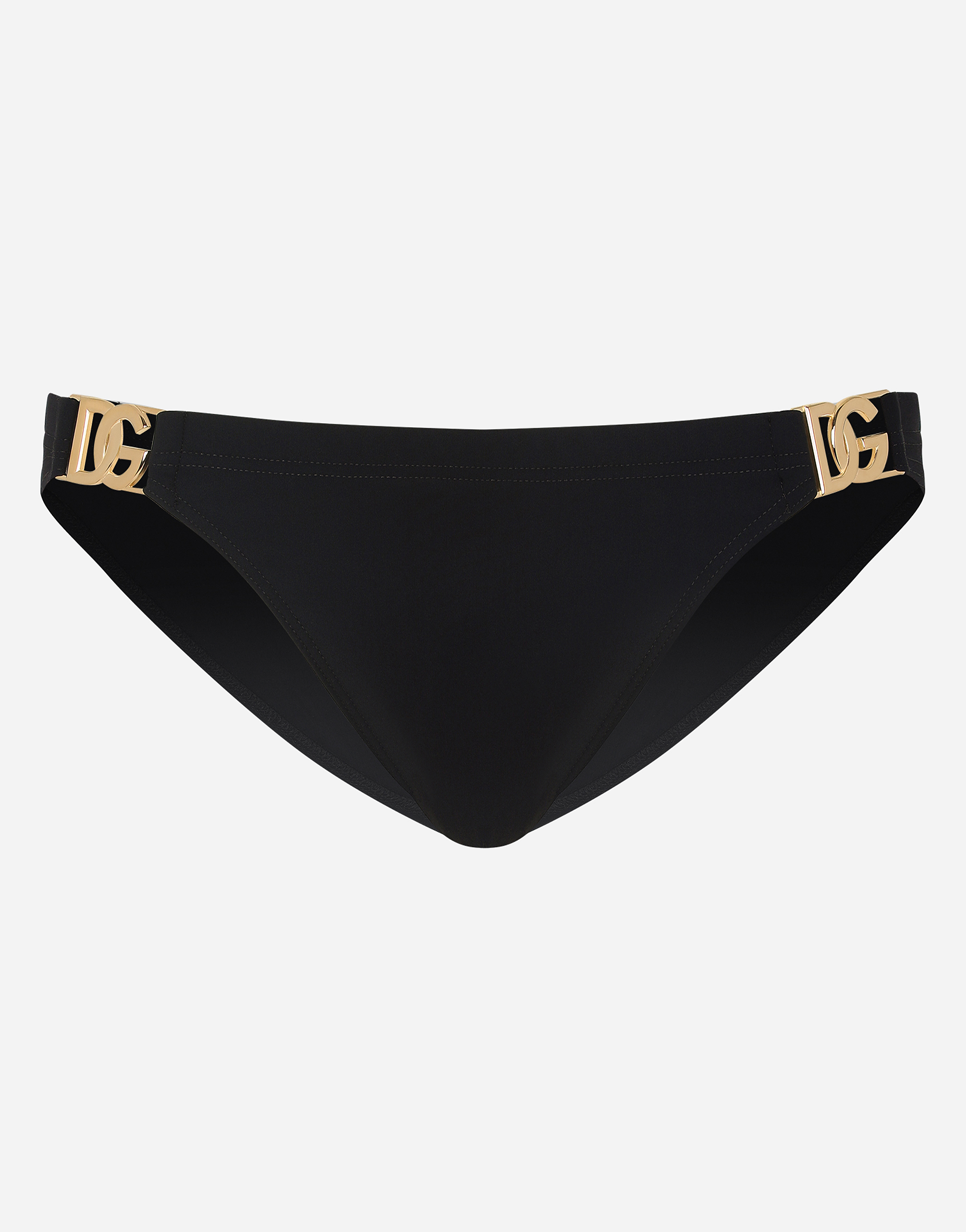 Dolce & Gabbana Swim Briefs With Dg Hardware In Black