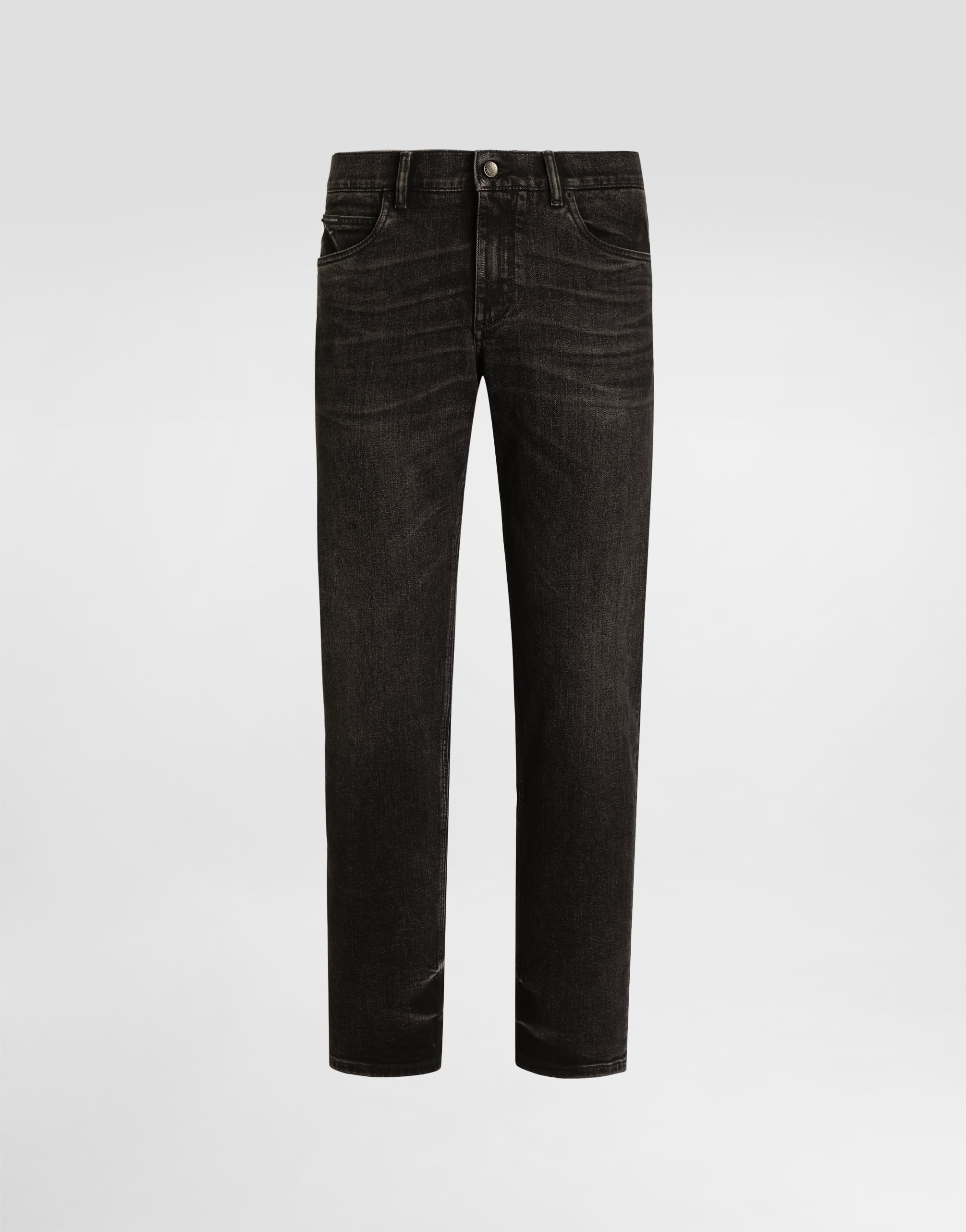 Denim trousers with DG patch in Multicolor for Men | Dolce&Gabbana® US