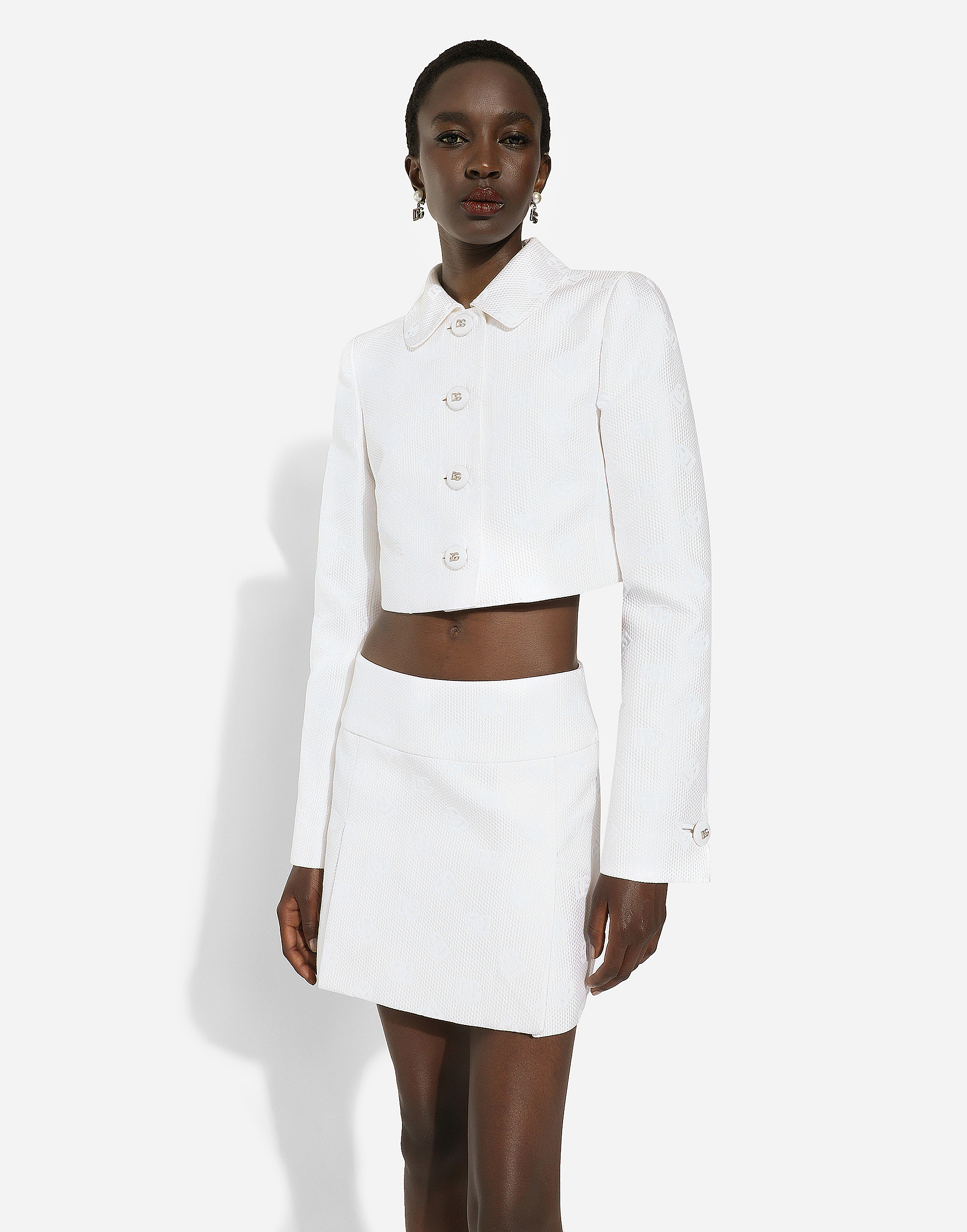 Dolce & Gabbana Woman Jacket White Size 10 Cotton, Polyester, Silk In White