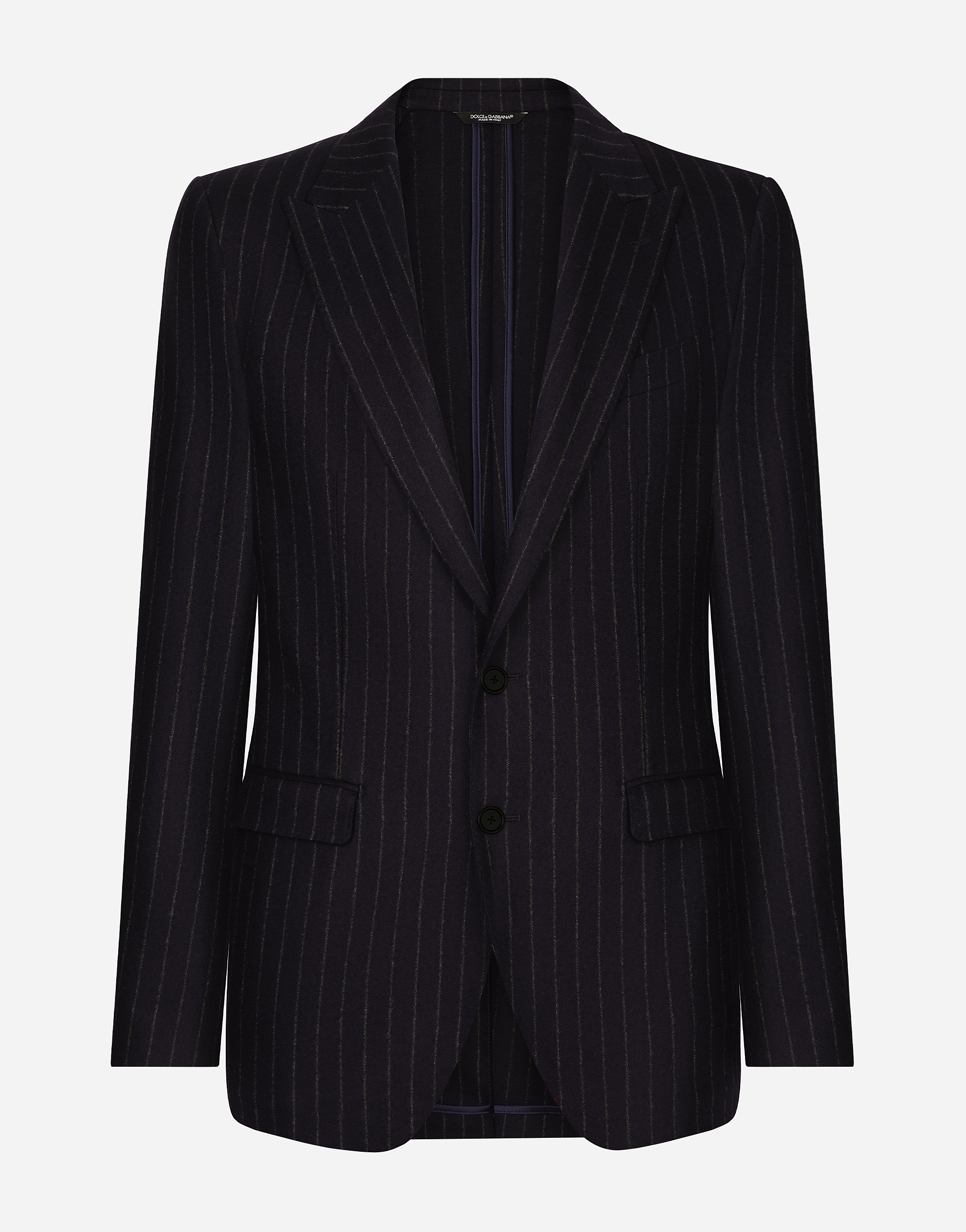 Dolce & Gabbana Men's Multicolor Single-Breasted Pinstripe Flannel Taormina-Fit Jacket - Man Suits And Blazers Multi-Colored Size 50