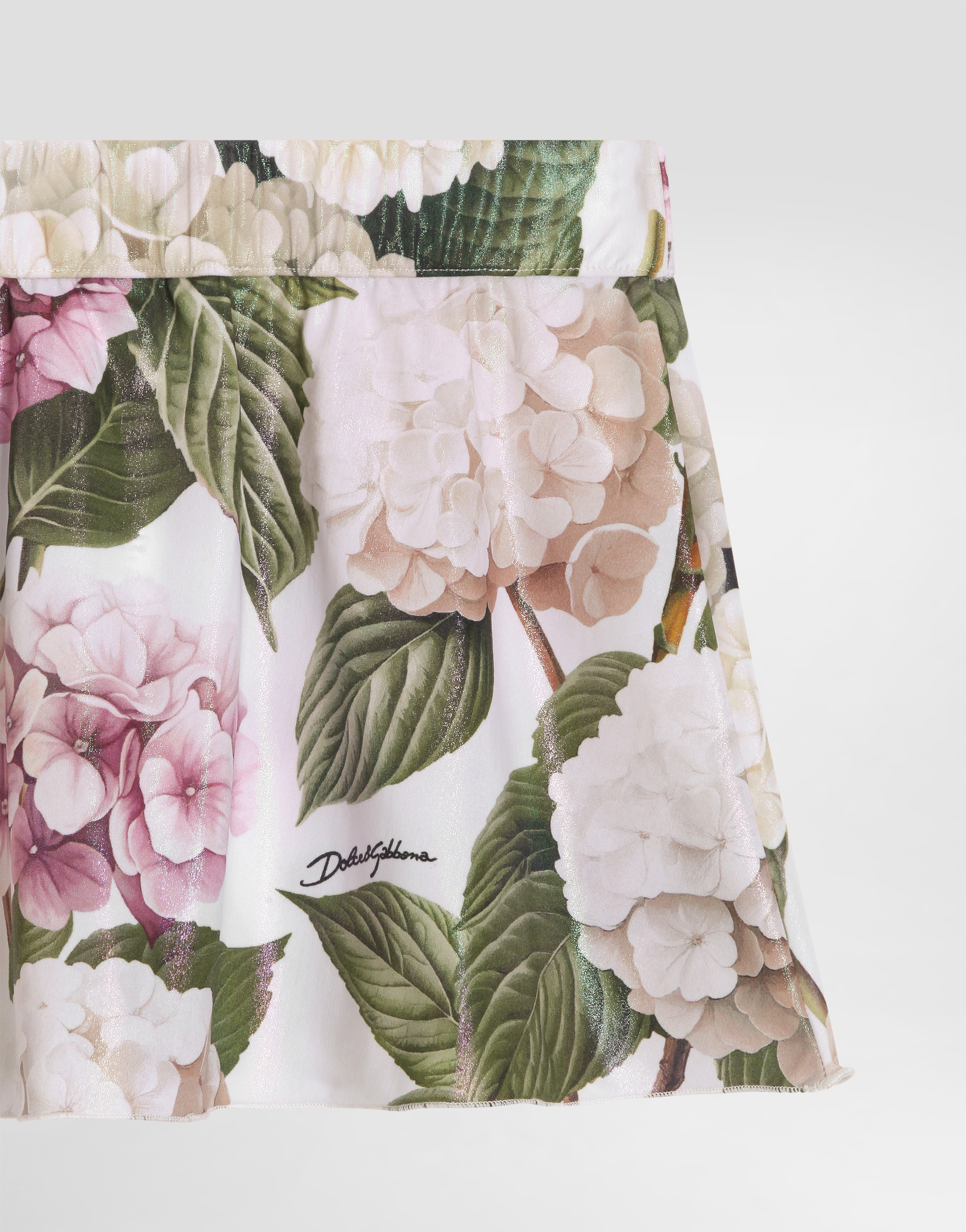 Dolce & Gabbana Hydrangea-print Short Skirt In Multi