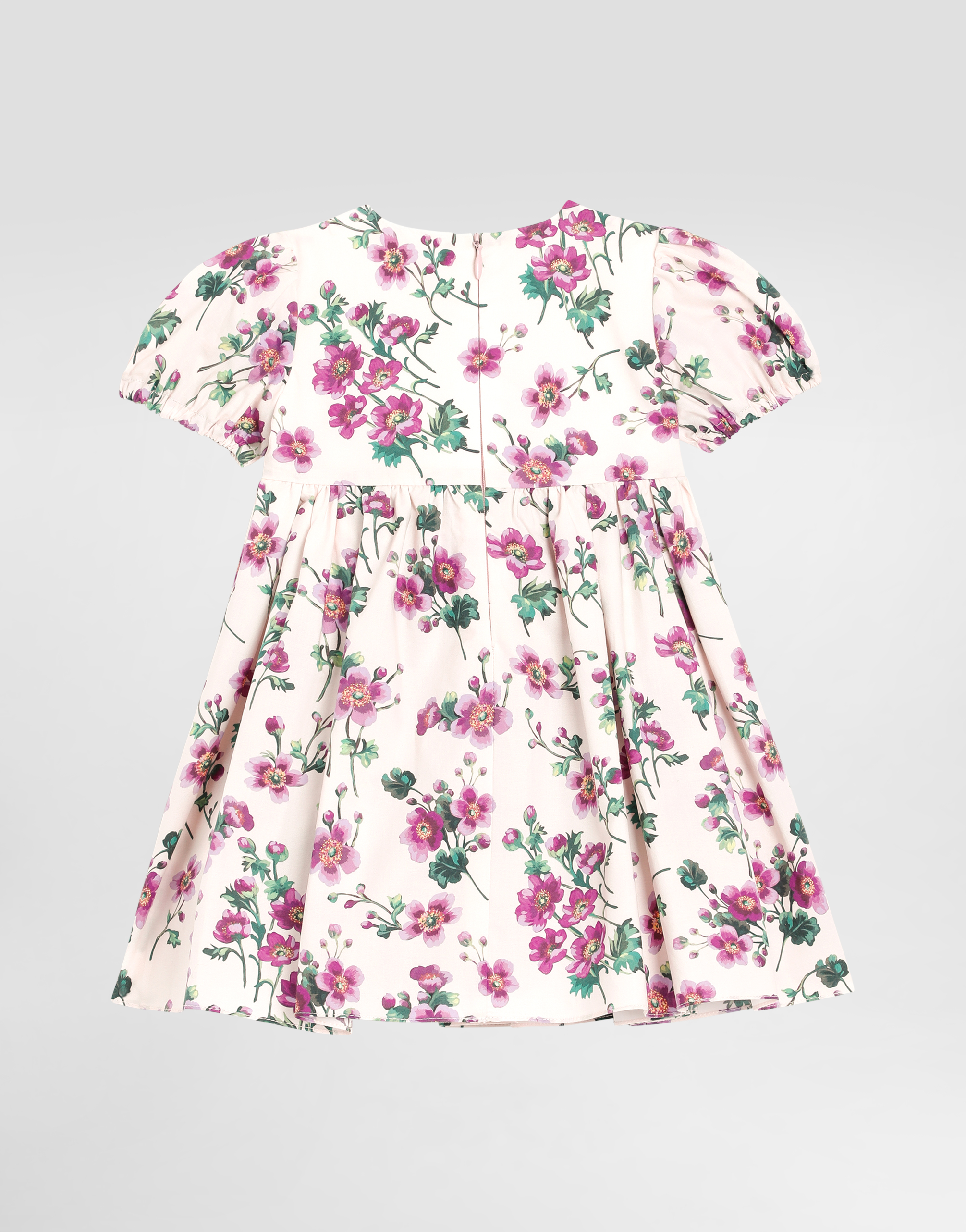 Violets-print poplin dress