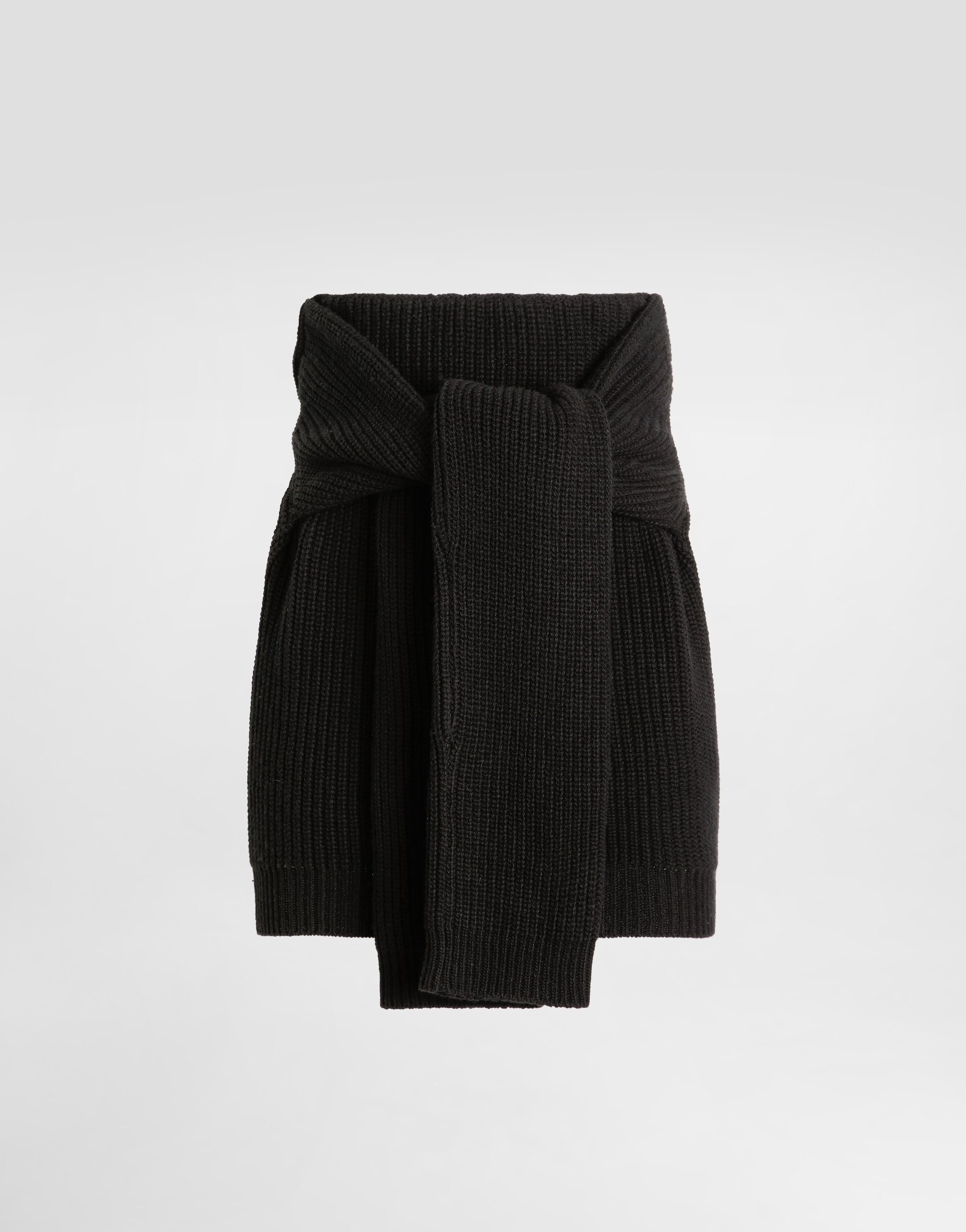 Dolce & Gabbana Ribbed-knit Wrap Skirt In Black