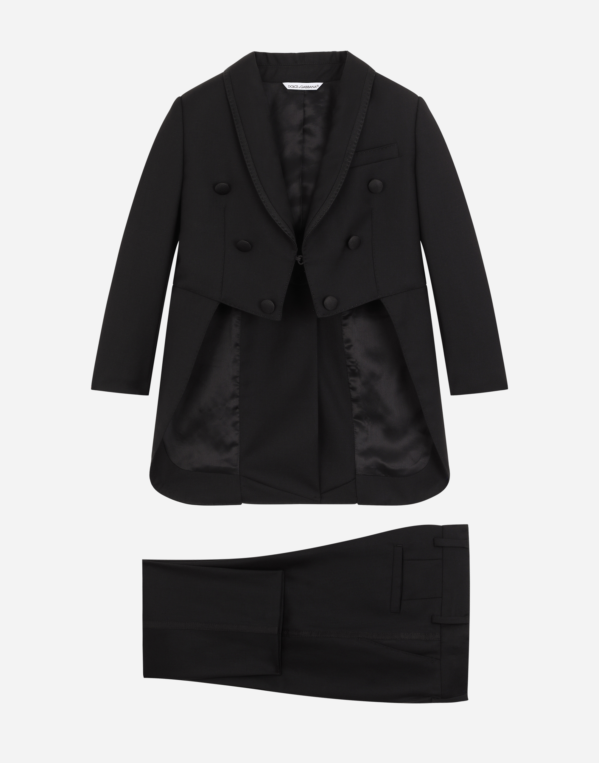 Dolce & Gabbana Single-breasted Evening Suit In Stretch Woolen Fabric - Man Suits Black 8 Years