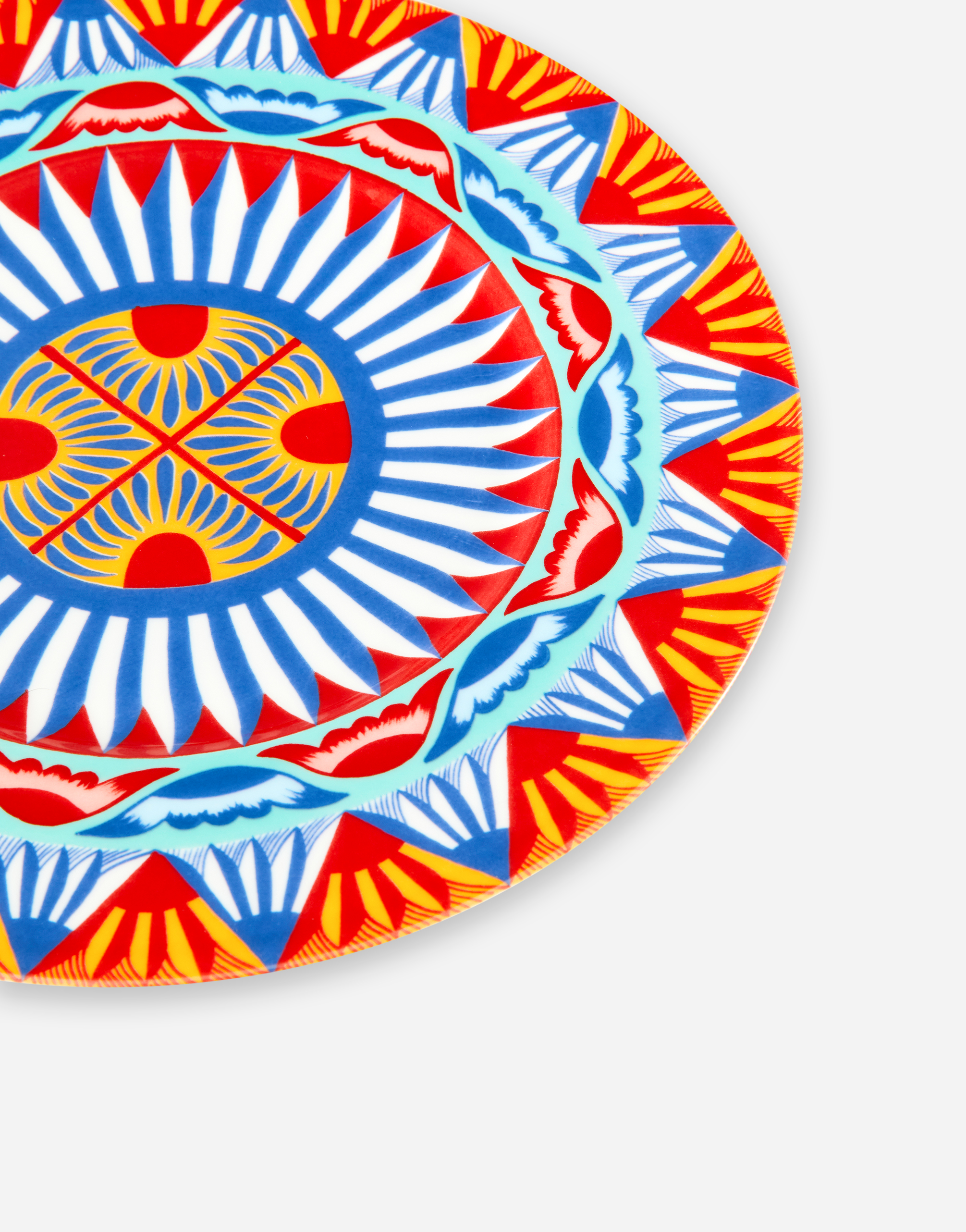 Dolce & Gabbana Set 2 Dessert Plates In Fine Porcelain Multicolor Unisex Onesize In Multicolor