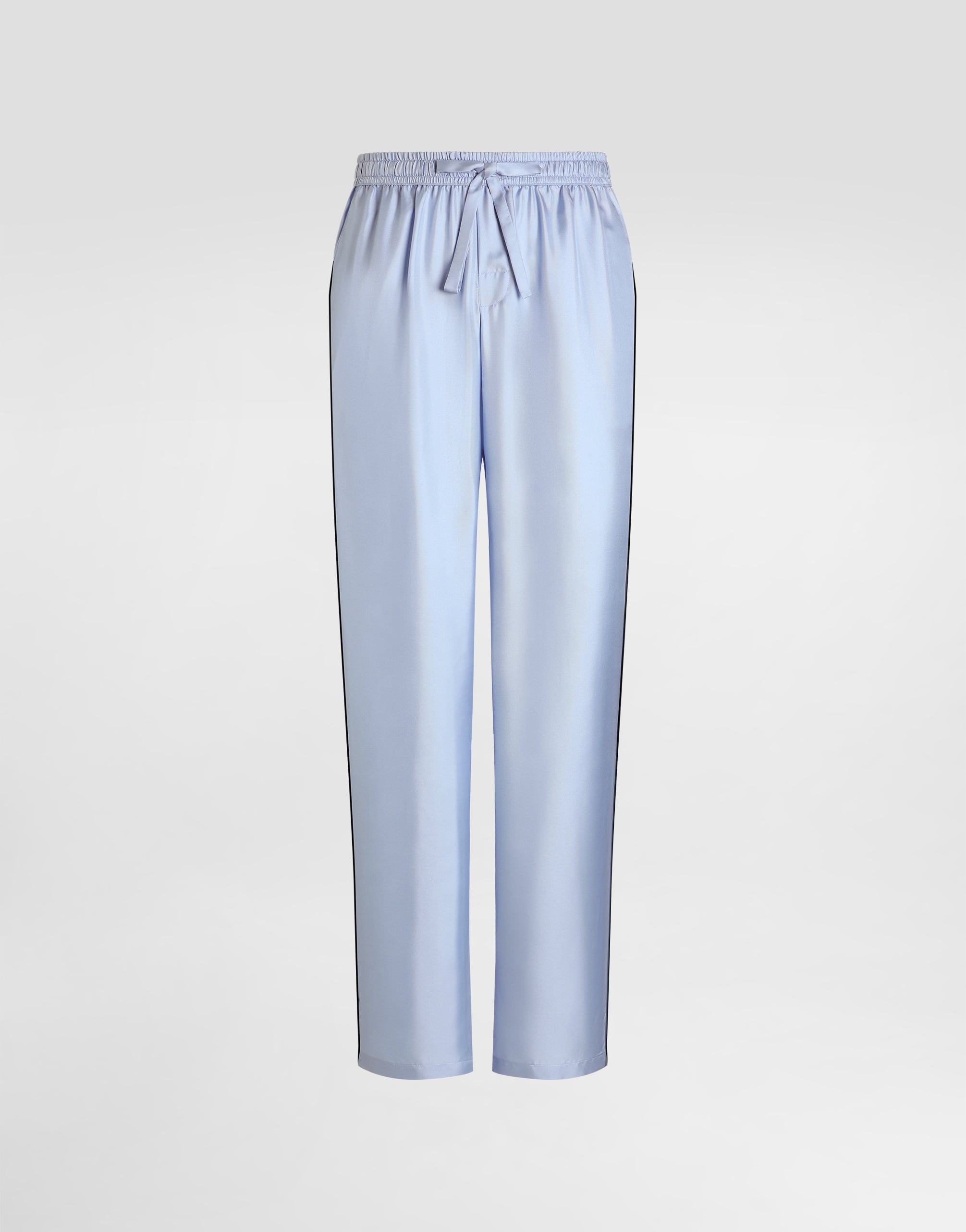 Silk twill trousers in Azure for Men | Dolce&Gabbana® US