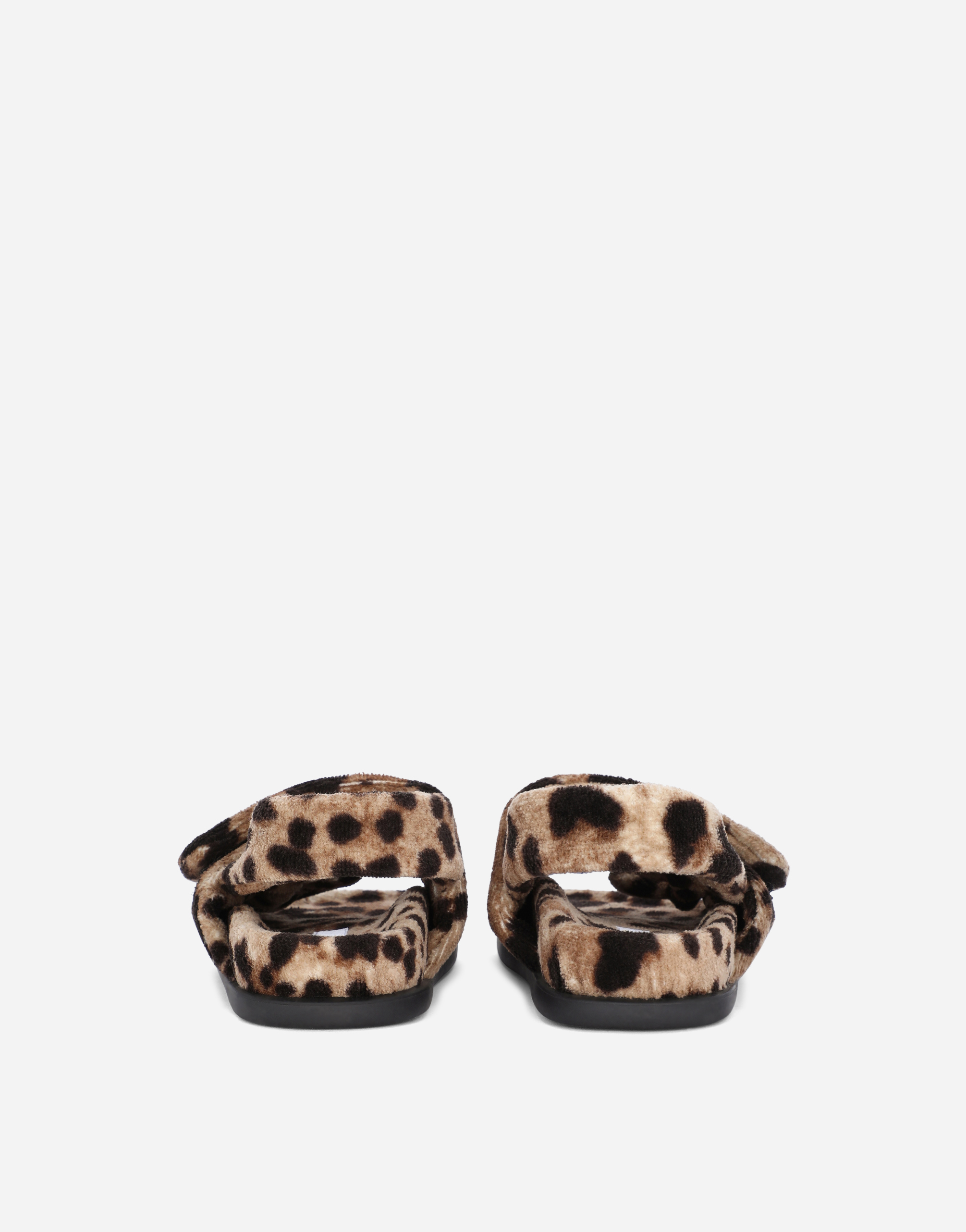 DOLCE & GABBANA LEOPARD-PRINT TERRYCLOTH SANDALS