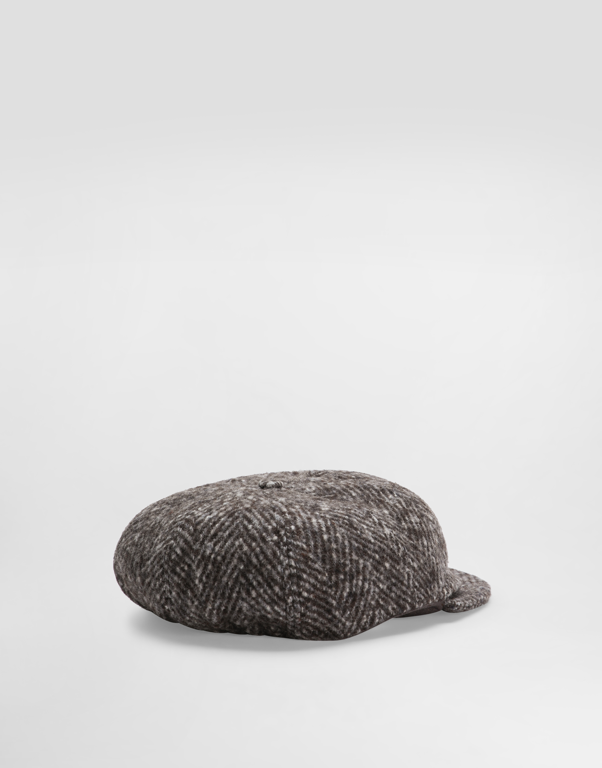 Flat cap herringbone wool
