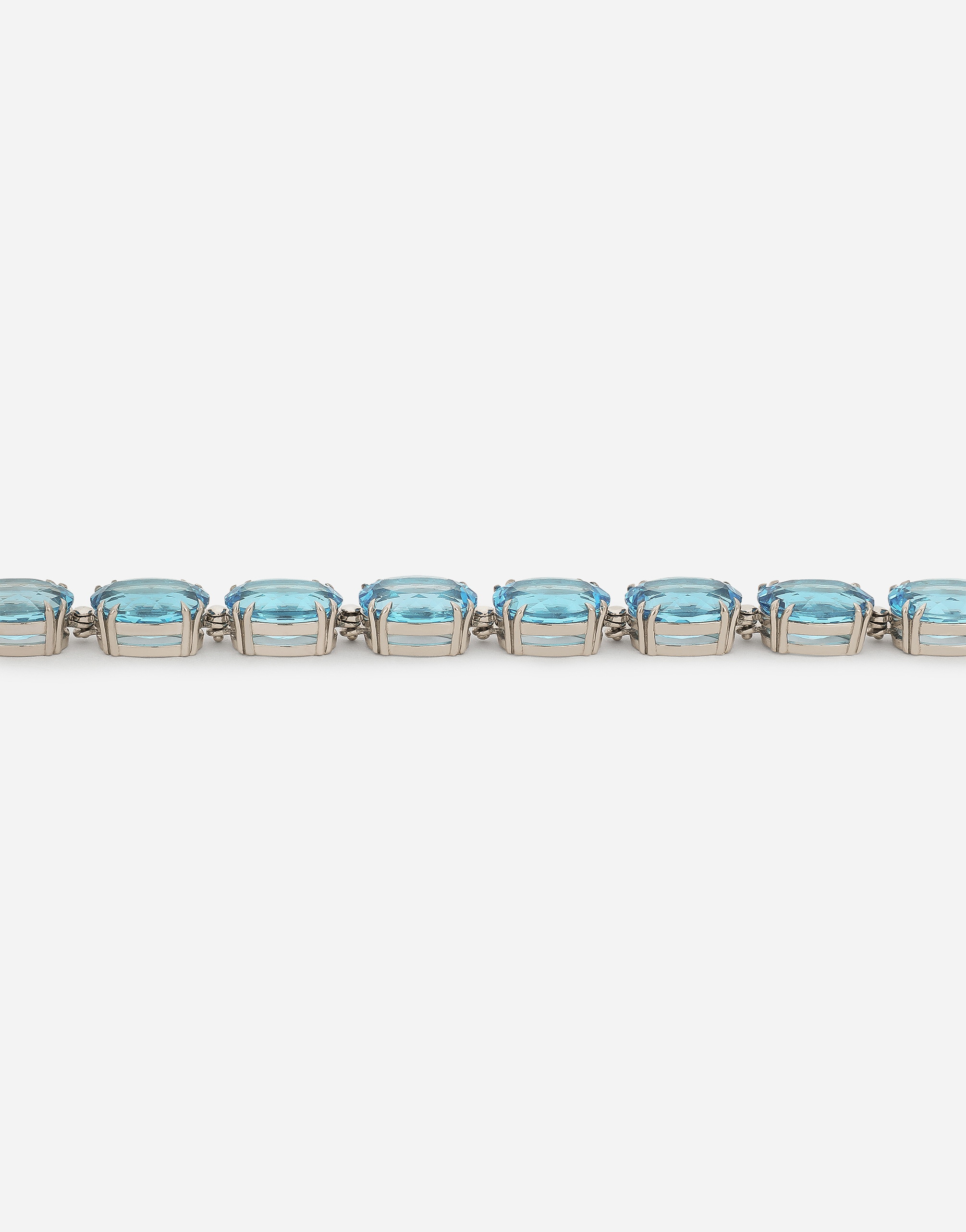 Shop Dolce & Gabbana Anna Necklace In White Gold 18kt With Light Blue Topazes In Weiss