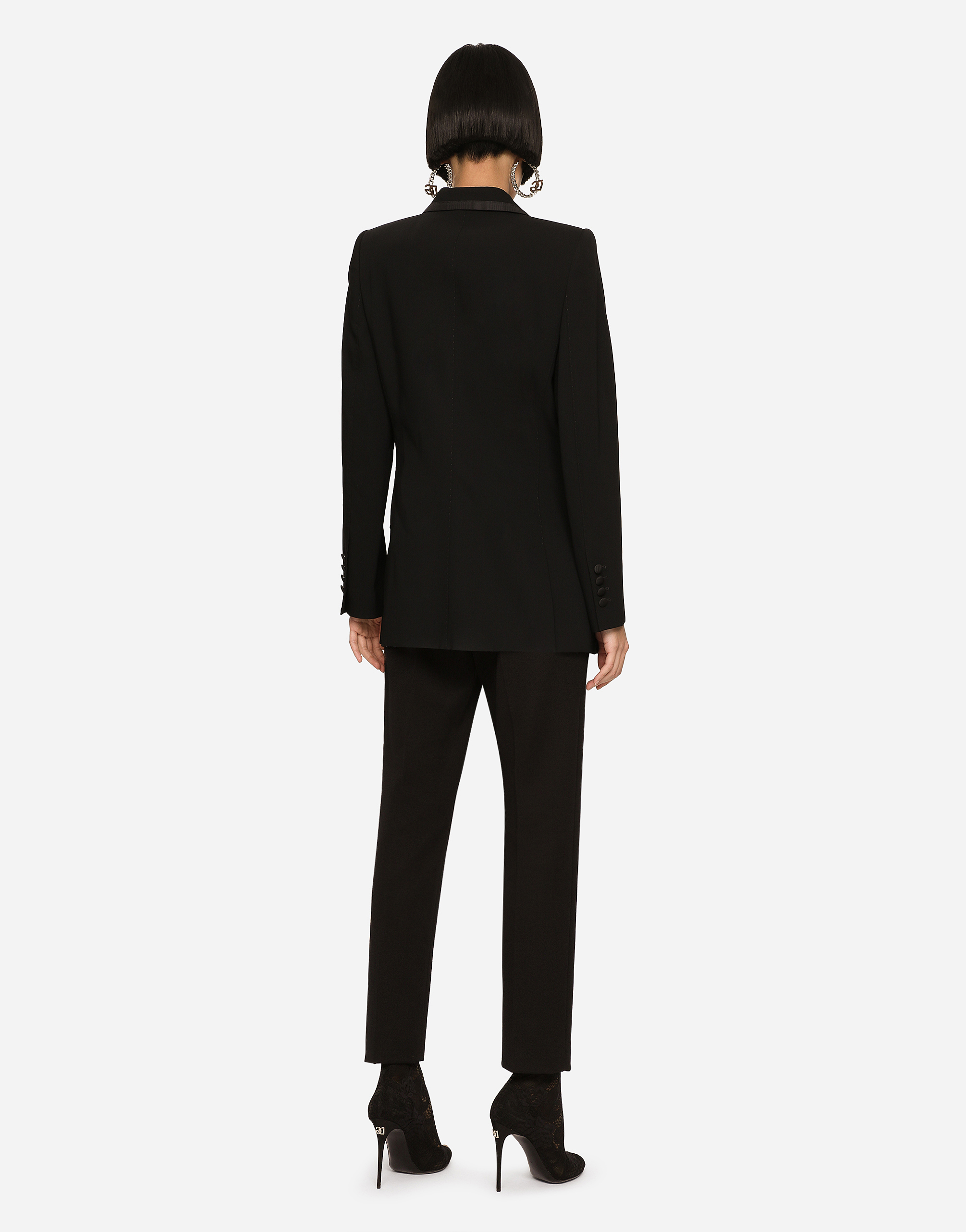 Shop Dolce & Gabbana Single-breasted Twill Turlington Tuxedo Jacket In Black