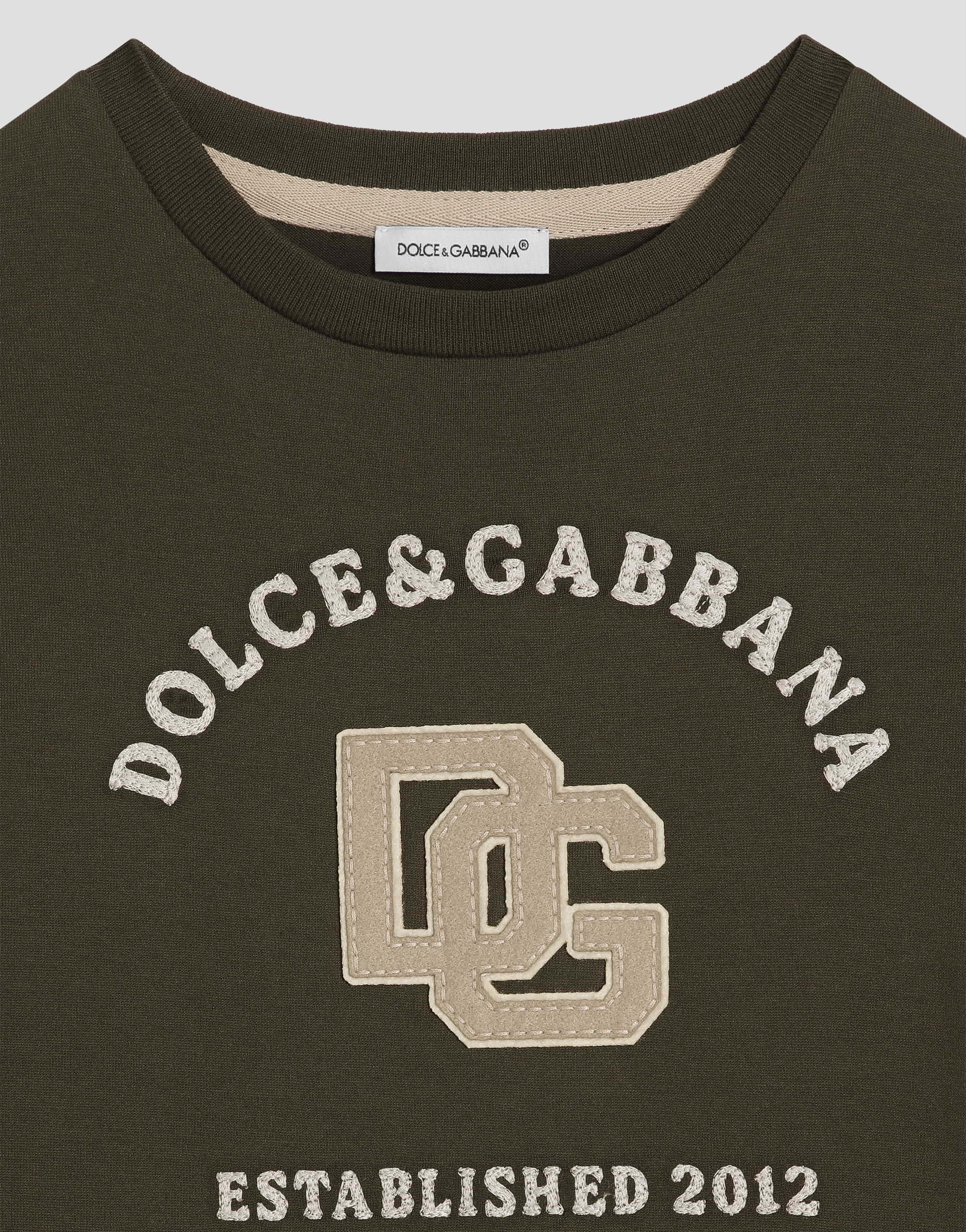  Dolce & Gabbana Jersey T-shirt With Embroidered Appliqué - Mann T-shirts Und Sweatshirts Grey 5 Years 