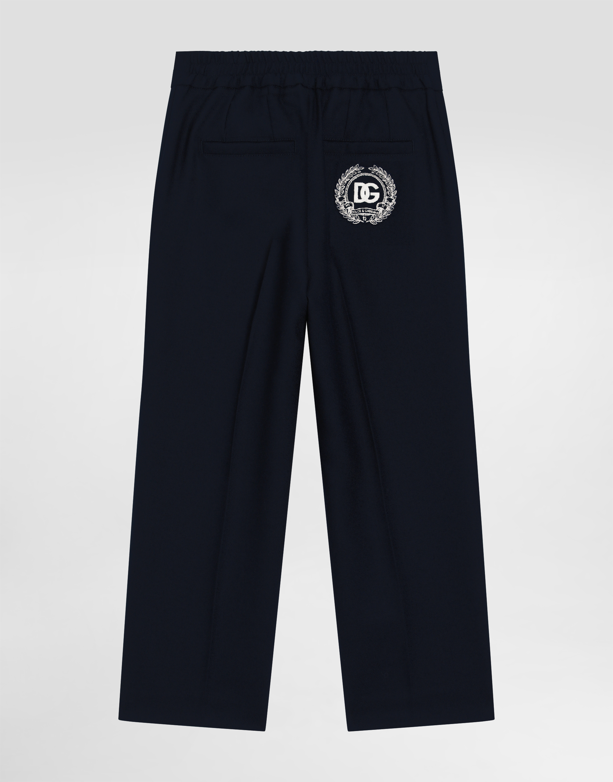  Dolce & Gabbana Dolce & Gabbana Wool Canvas Trousers - Man Trousers And Shorts Blue 12 Years 