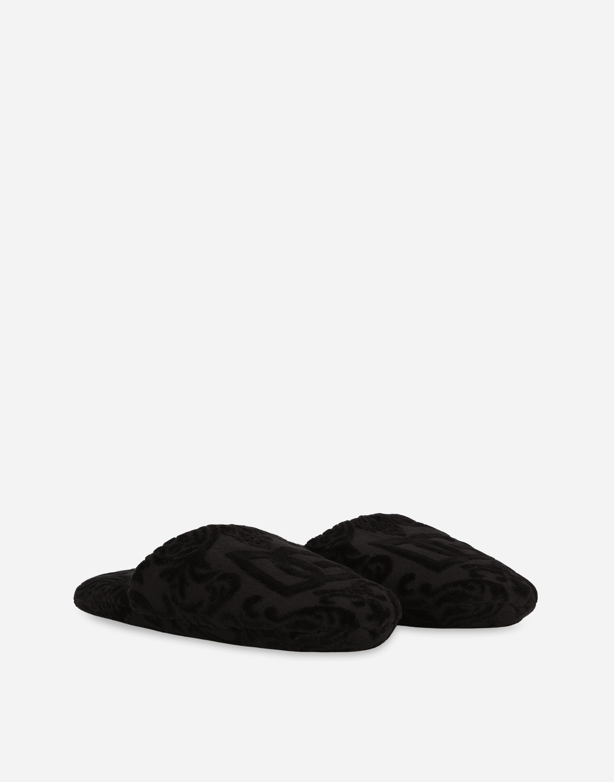 DOLCE & GABBANA JACQUARD COTTON TERRY SLIPPERS
