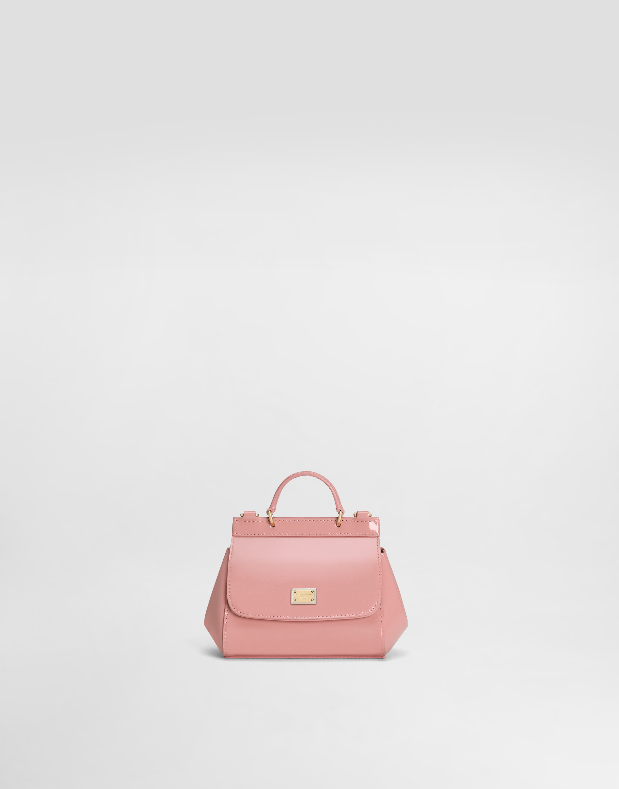 Dolce & Gabbana Mini Sicily Patent Leather Top-handle Bag In Pink