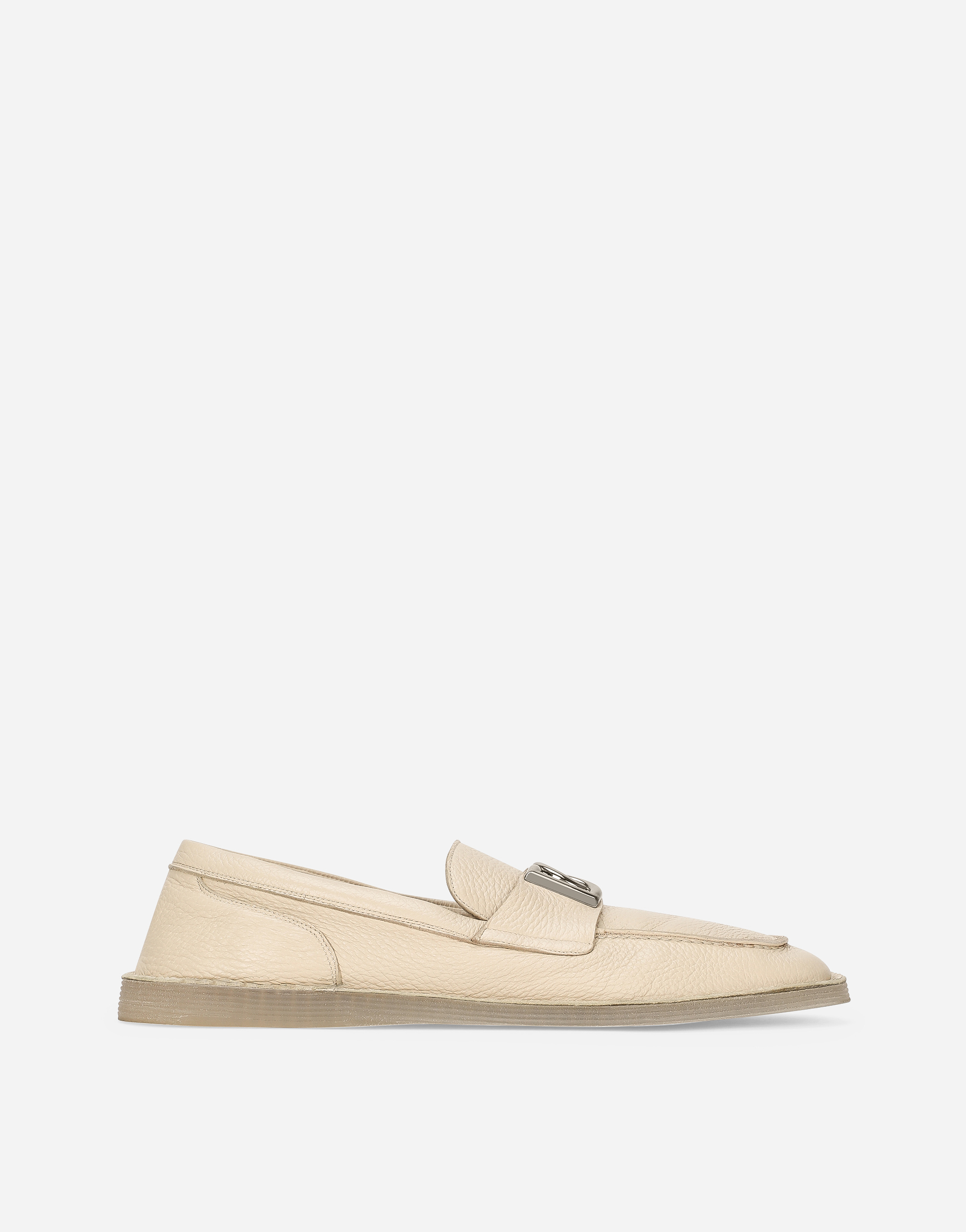 Dolce & Gabbana Deerskin Loafers In Neutral