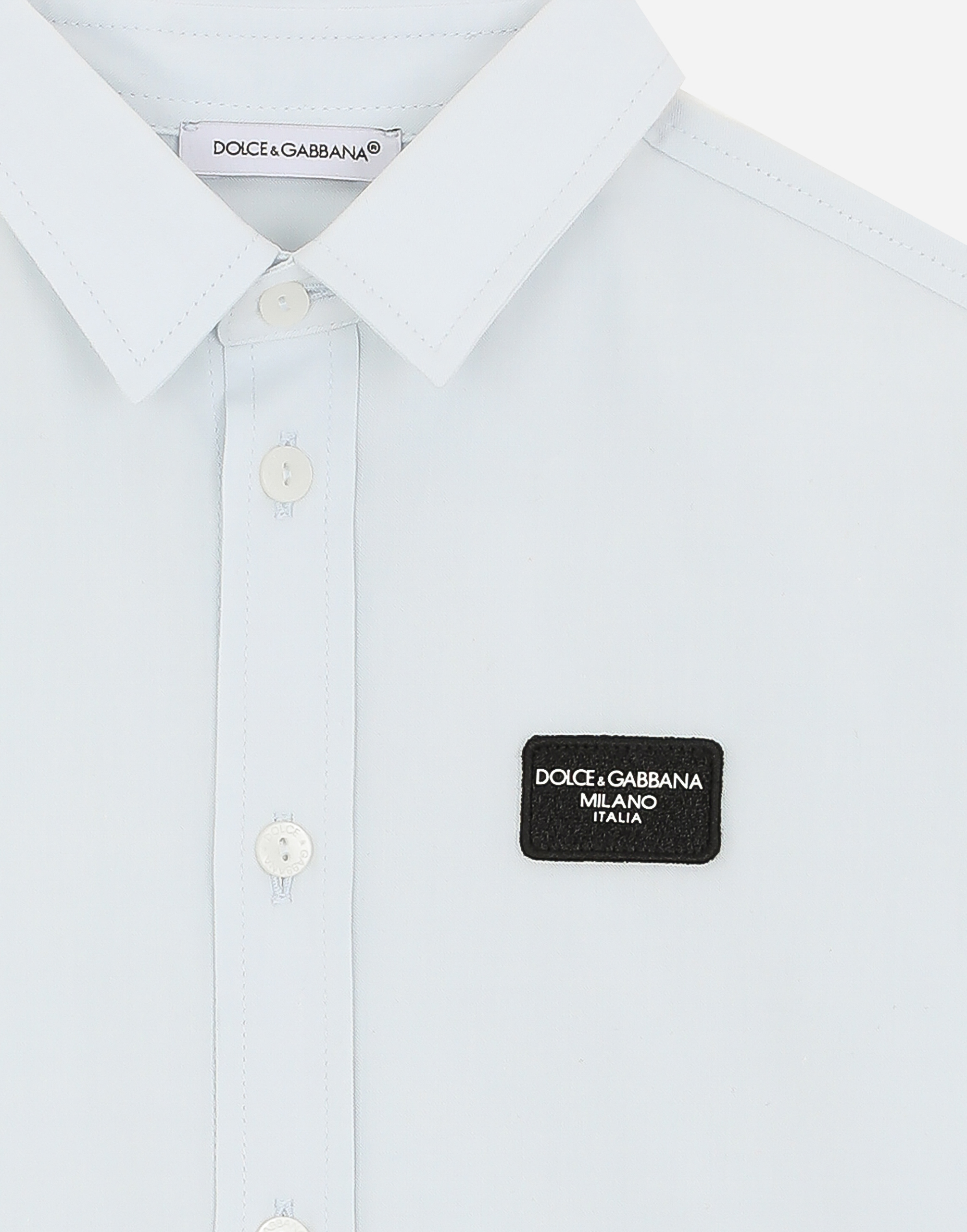 Shop Dolce & Gabbana Cotton Poplin Shirt In Polvere