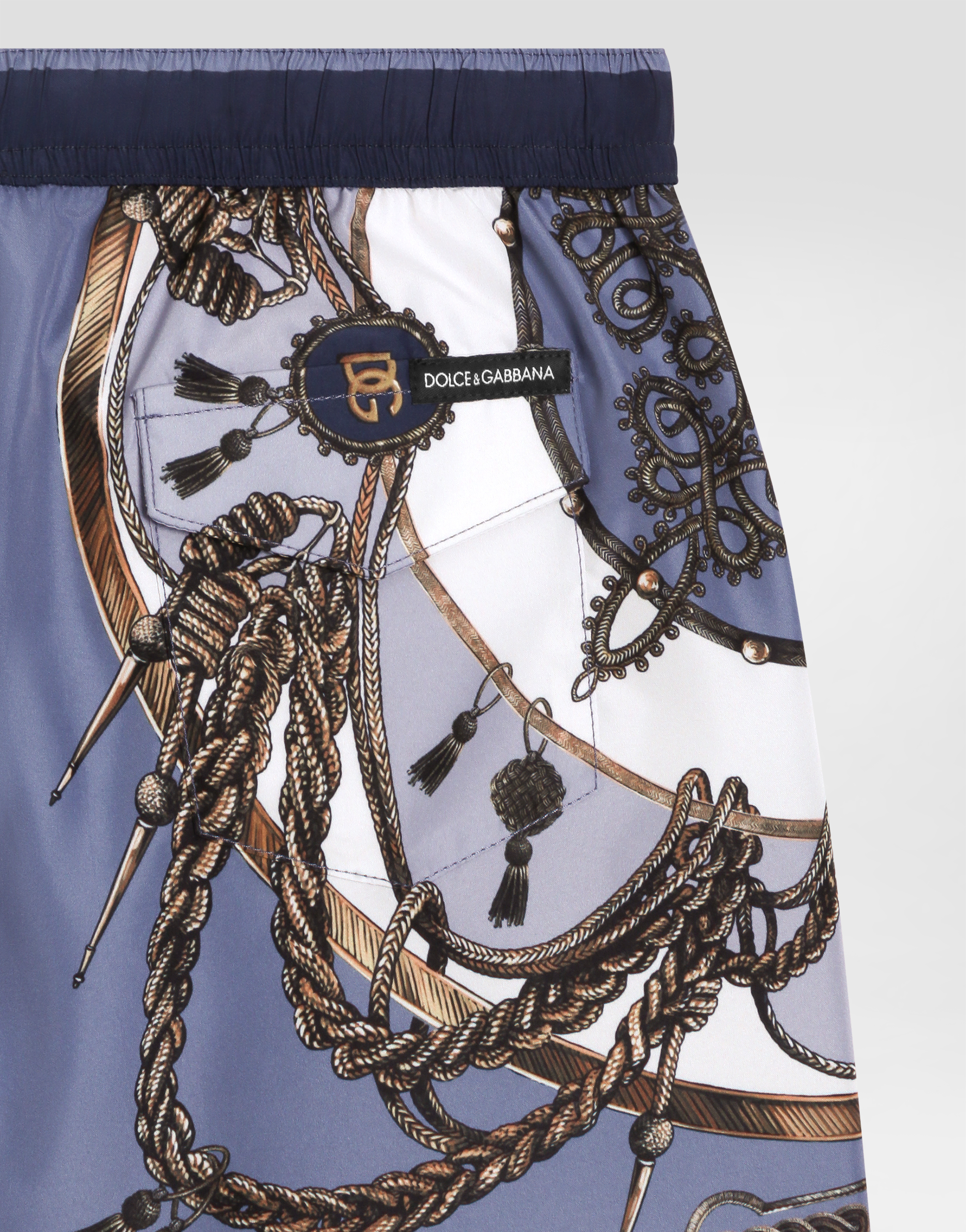 Dolce & Gabbana Boys Nautical Print Swim Shorts In Multi