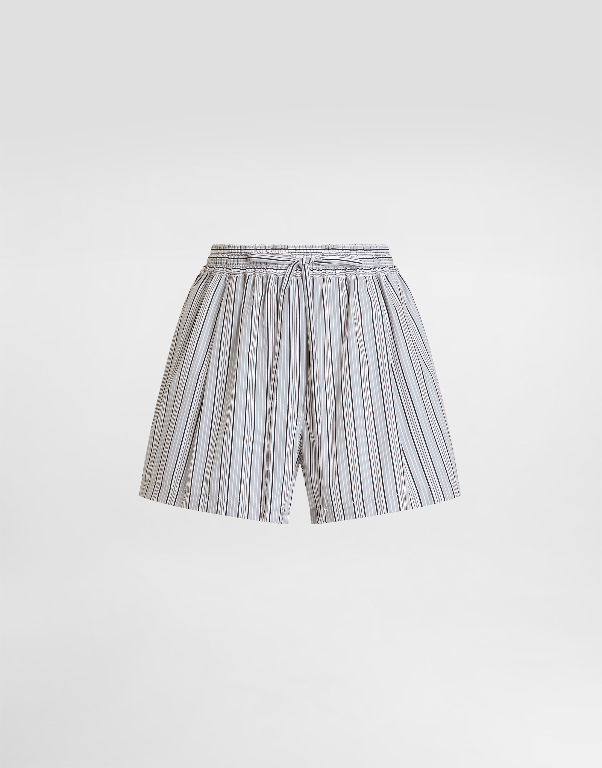 Striped poplin culottes shorts in Multicolor for Women