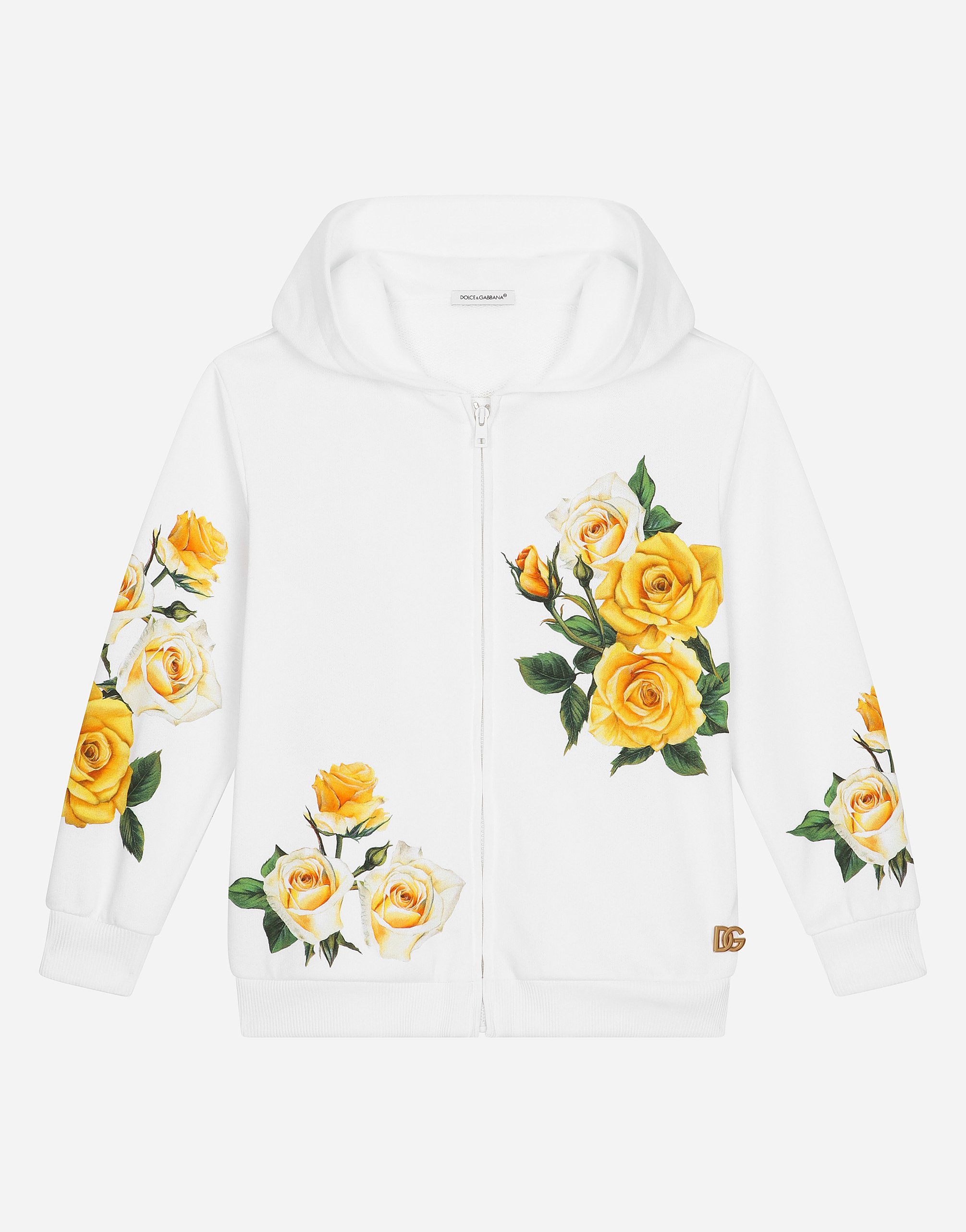 Dolce & Gabbana Floral-print Cotton Hoodie In Imprimé