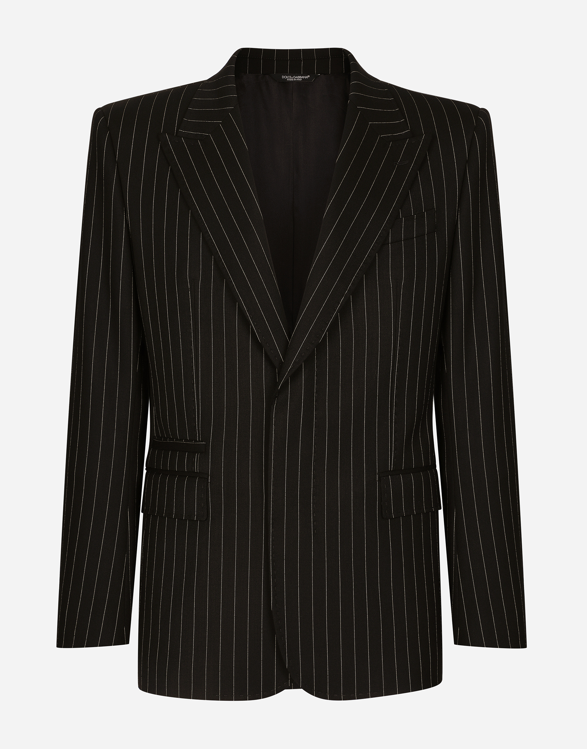 DOLCE & GABBANA PINSTRIPE STRETCH WOOL SICILIA-FIT JACKET