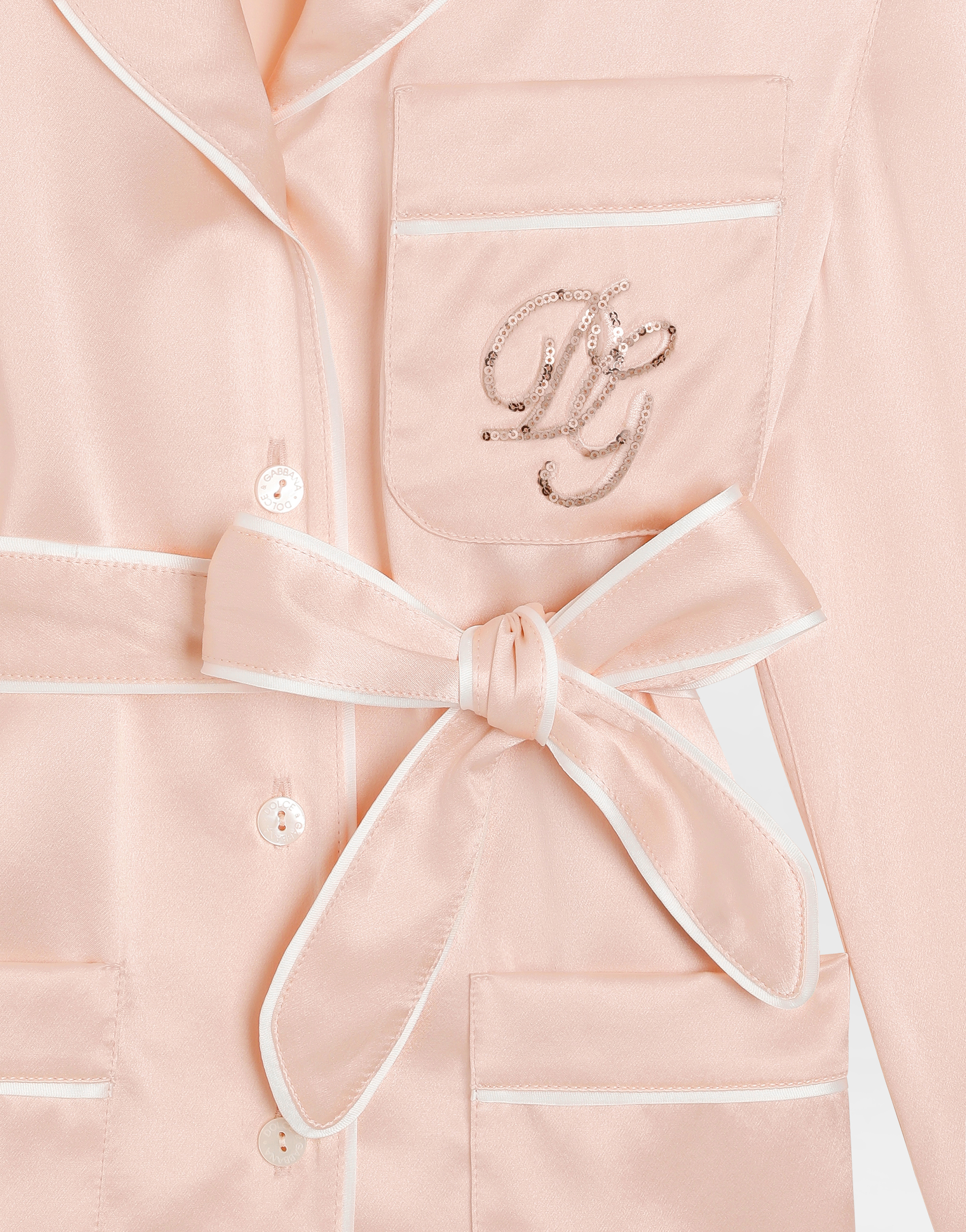  Dolce & Gabbana Pyjamabluse Aus Seide - Frau Blusen Und Tops Rosa Seide 6 Years 