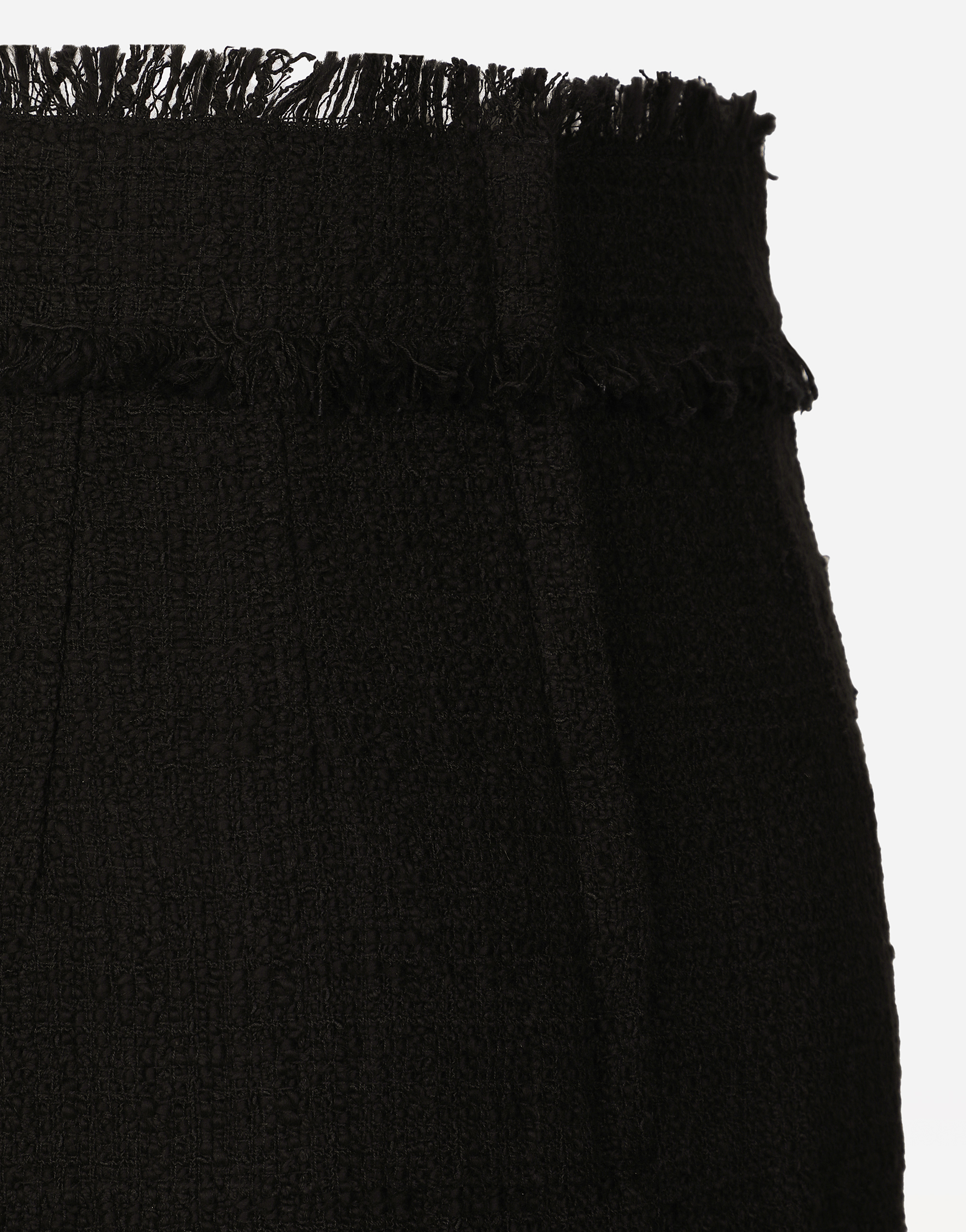 Dolce & Gabbana Wool-blend Tweed Pencil Skirt In Black