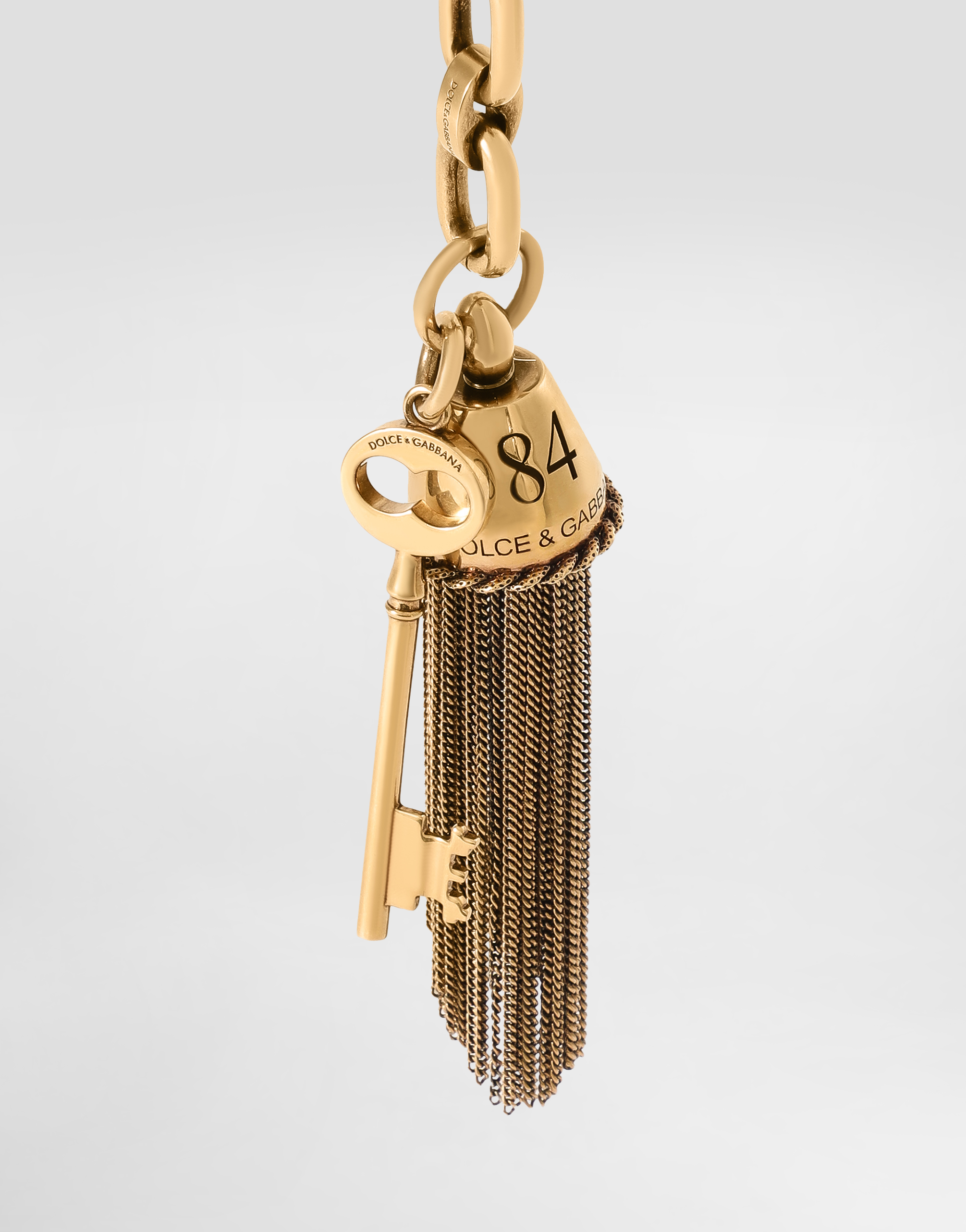 Dolce & Gabbana Metal Charm Keychain - Woman Collection Gold Onesize 
