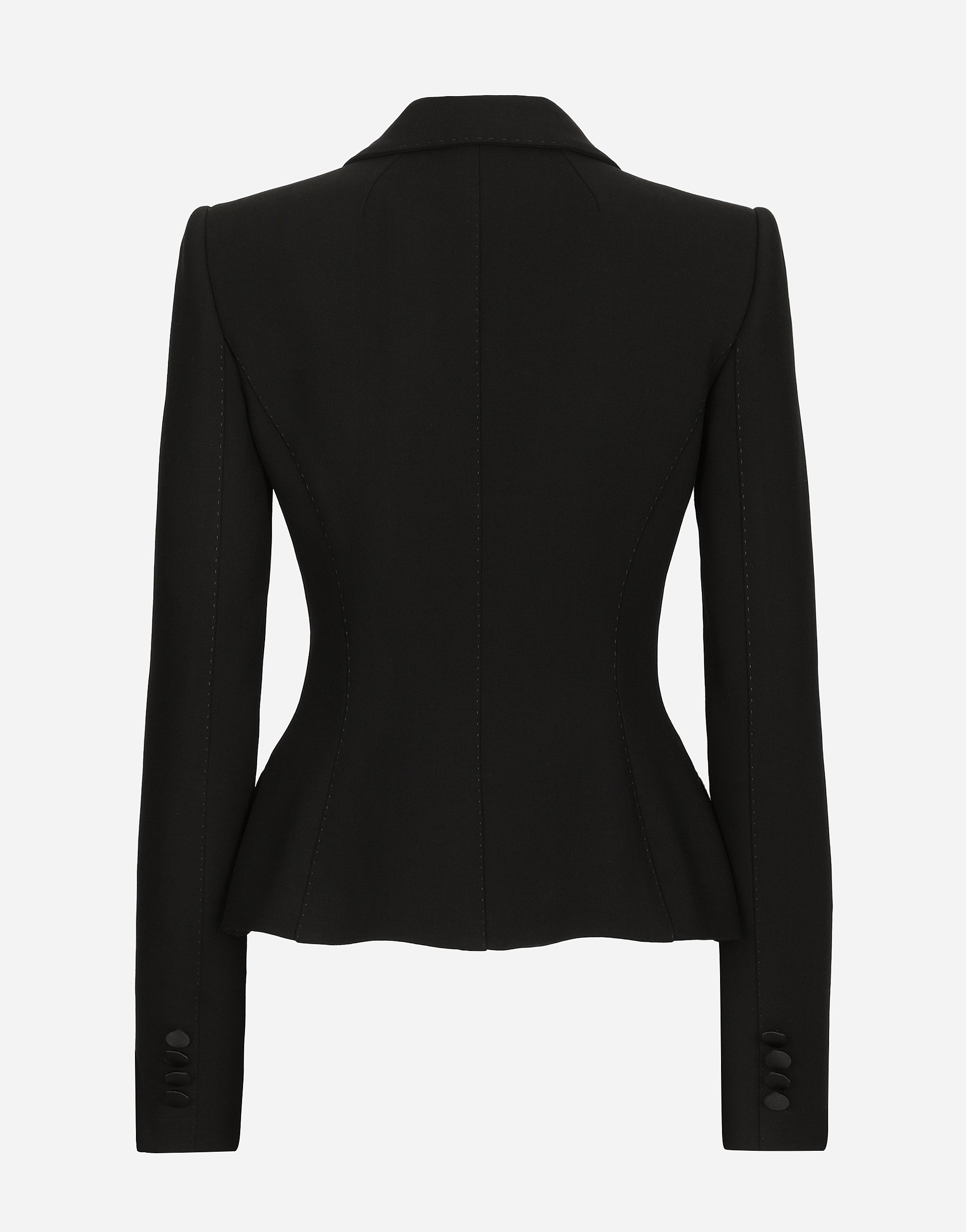 Dolce & Gabbana Stretch Wool Blend Single Breast Blazer In ブラック