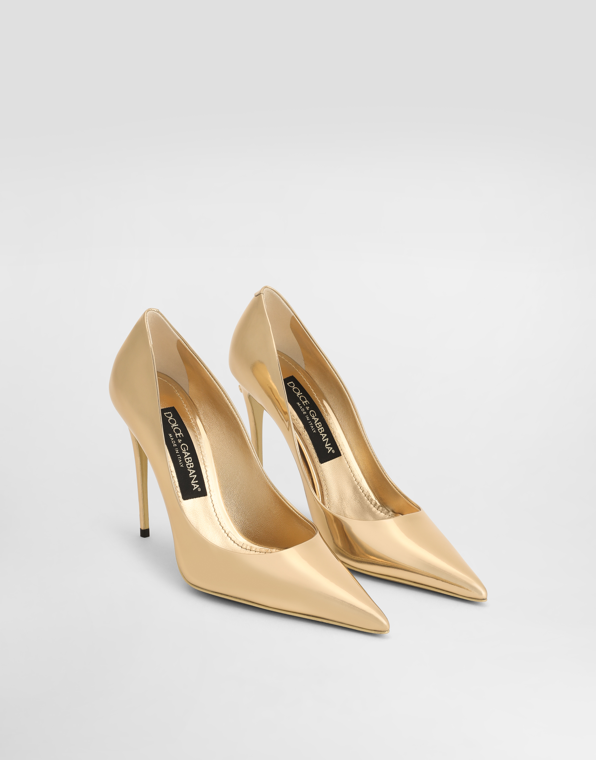 Dolce & Gabbana Calfskin Pumps In Gold