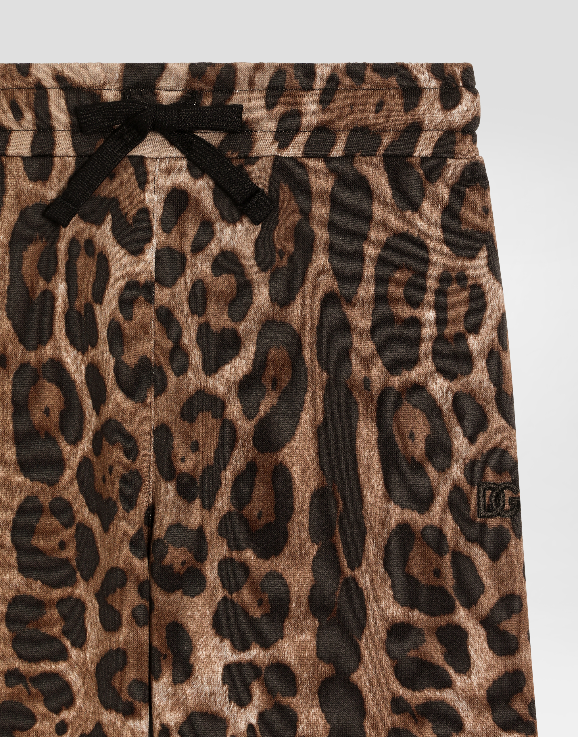  Dolce & Gabbana Leopard-print Cotton Fleece Trousers - Woman Trousers And Skirts Animal Print 2 Years 