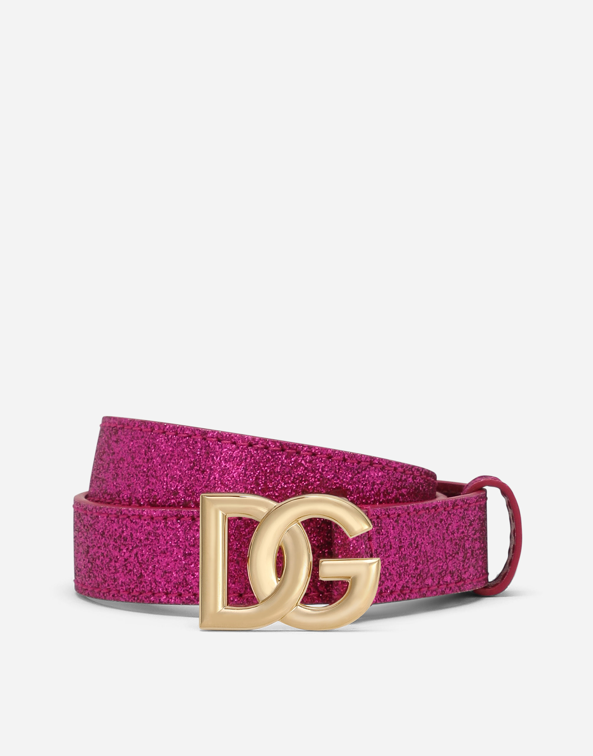 Shop Dolce & Gabbana Dg Logo Belt In Fuchsia