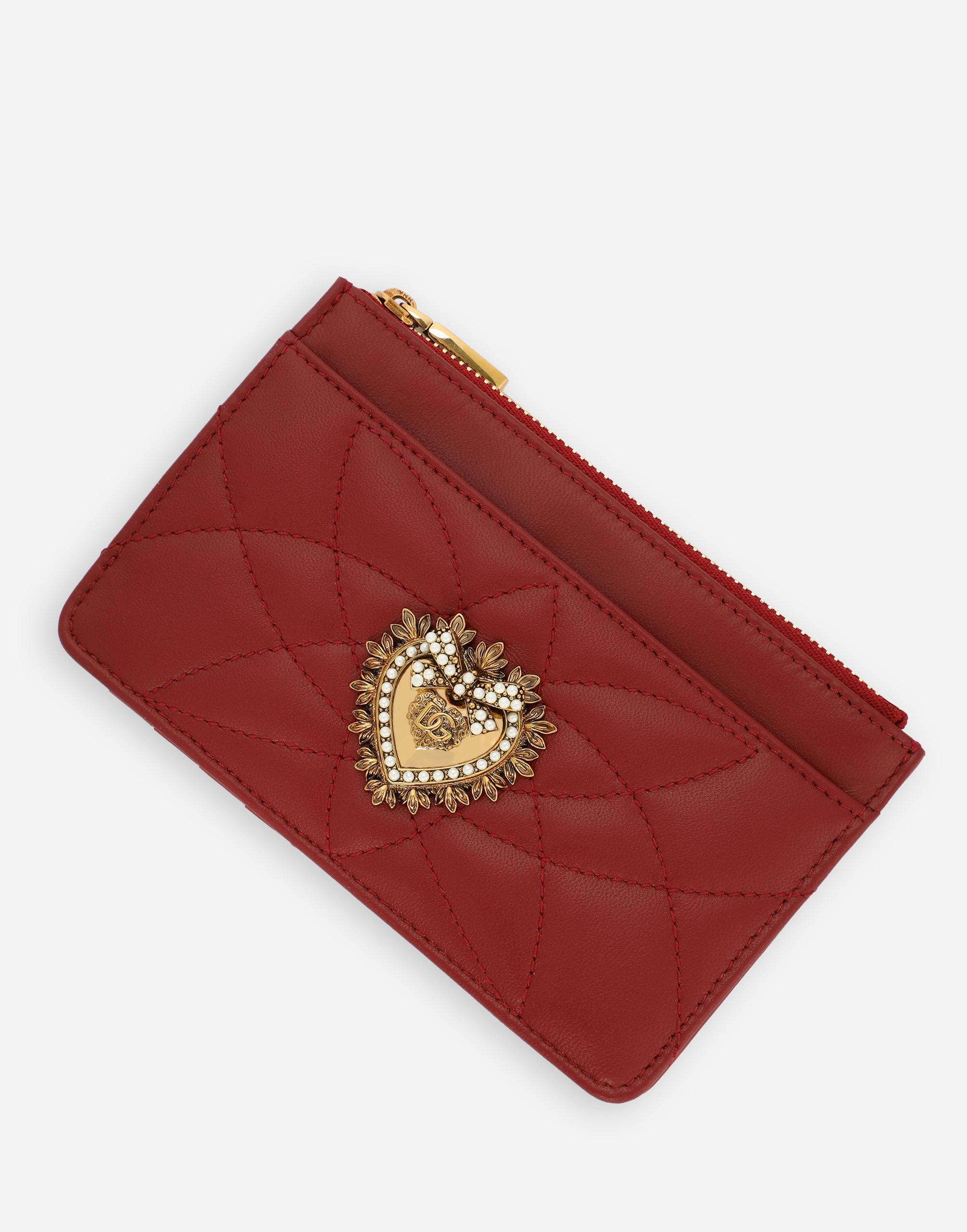 Shop Dolce & Gabbana Medium Devotion Card Holder In Red