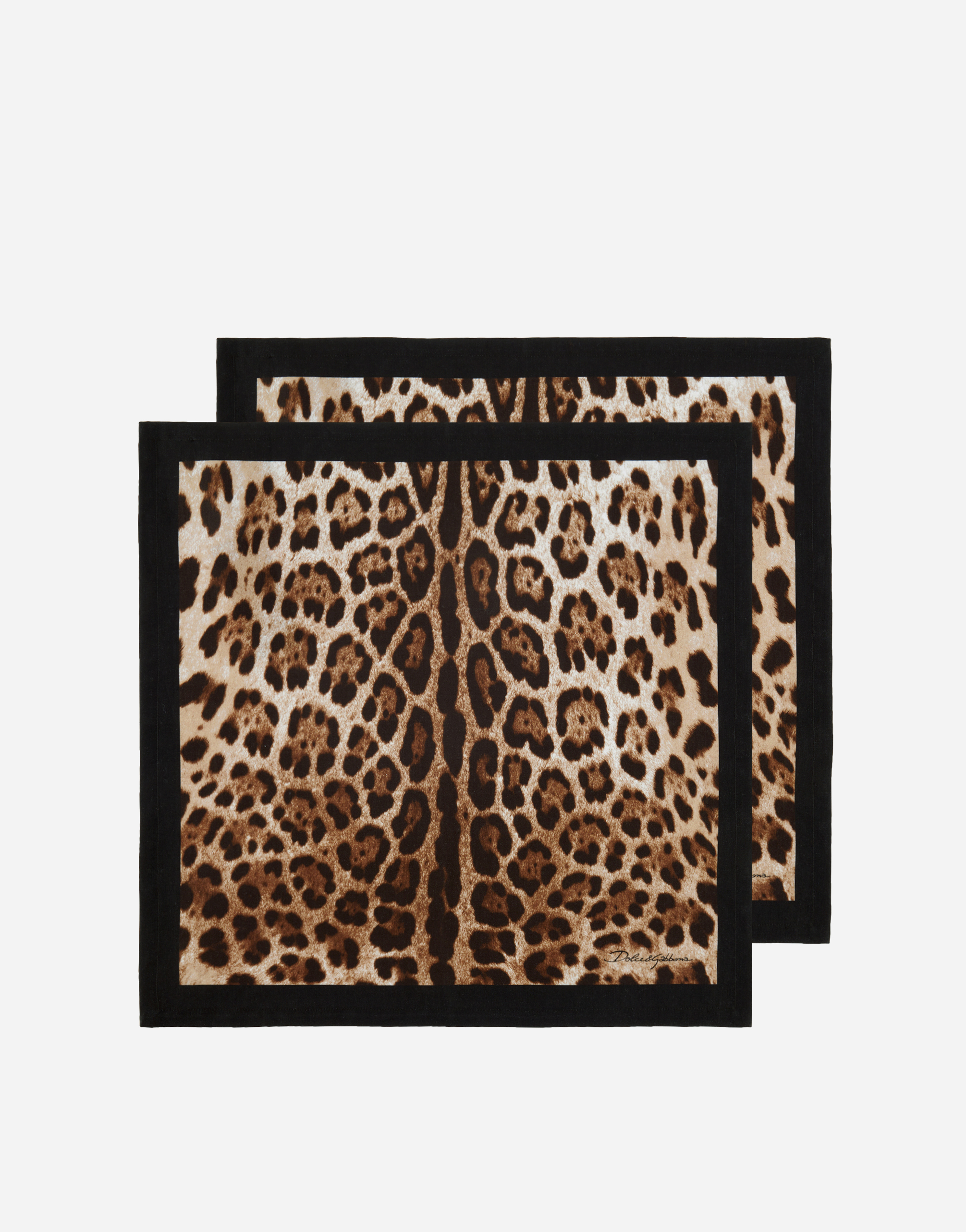 Dolce & Gabbana Set Of 2 Linen Napkins In Multicolor