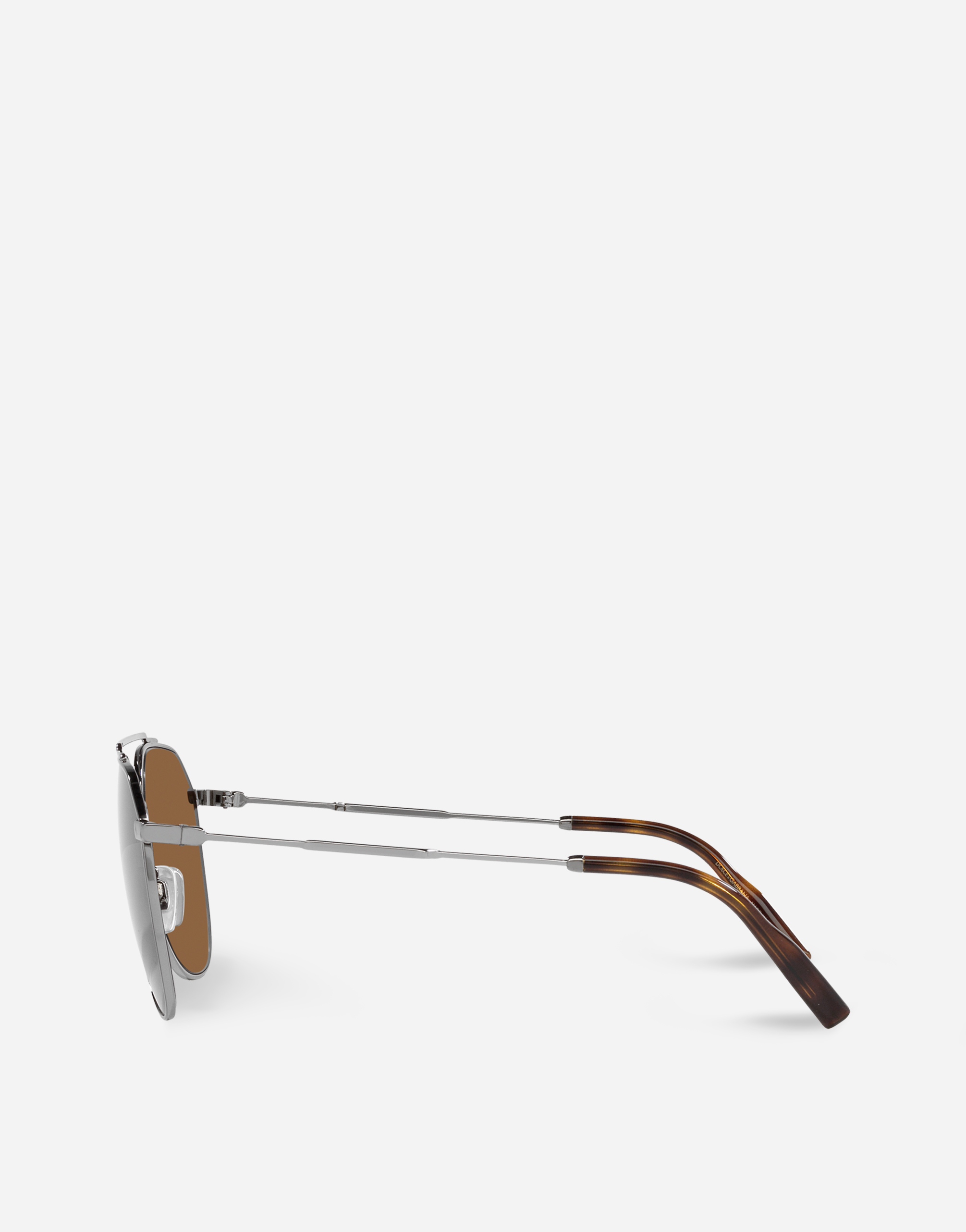 Shop Dolce & Gabbana Diagonal Cut Sunglasses In Gun Metal