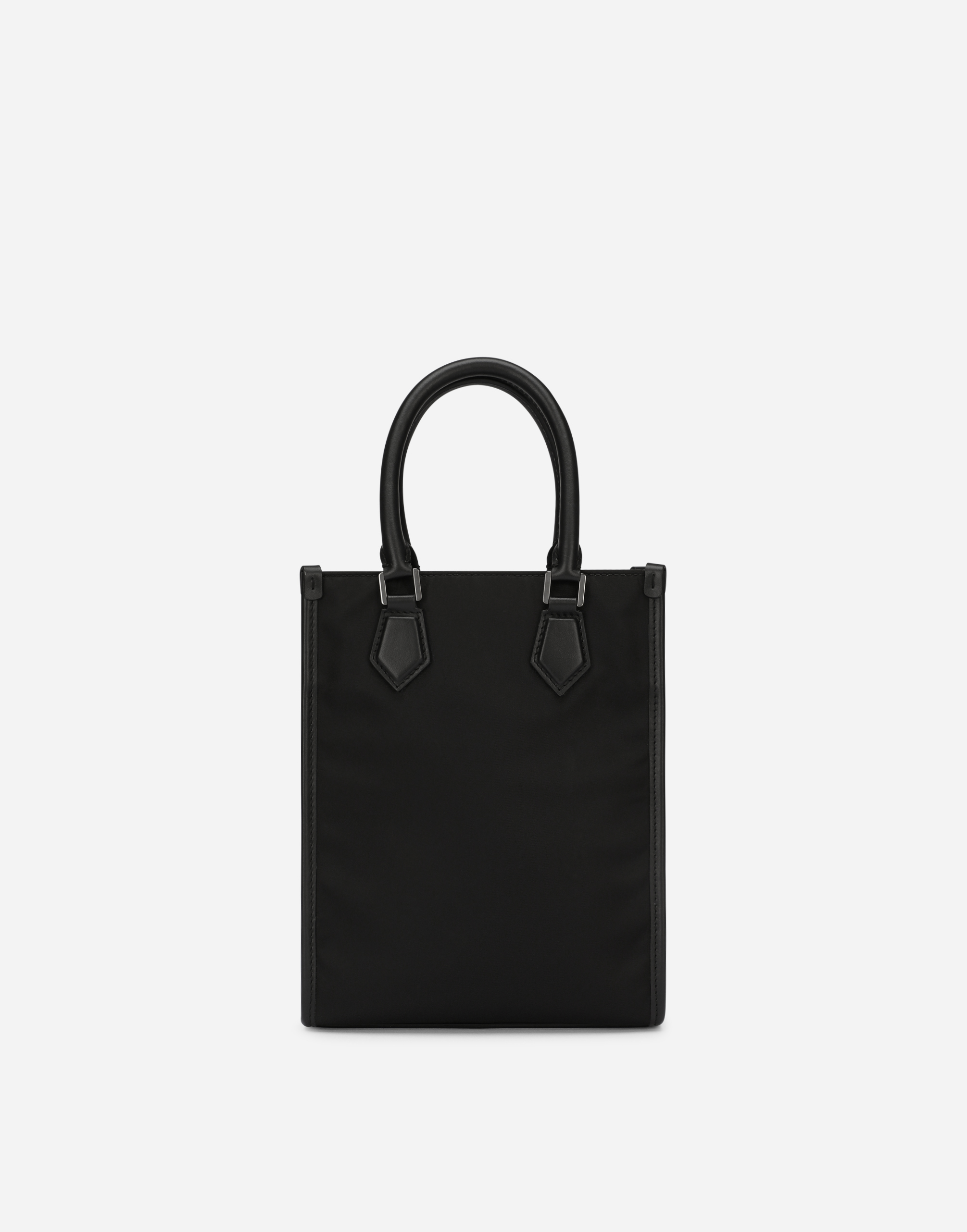 Shop Dolce & Gabbana Small Nylon Bag With Rubberized Logo In Black