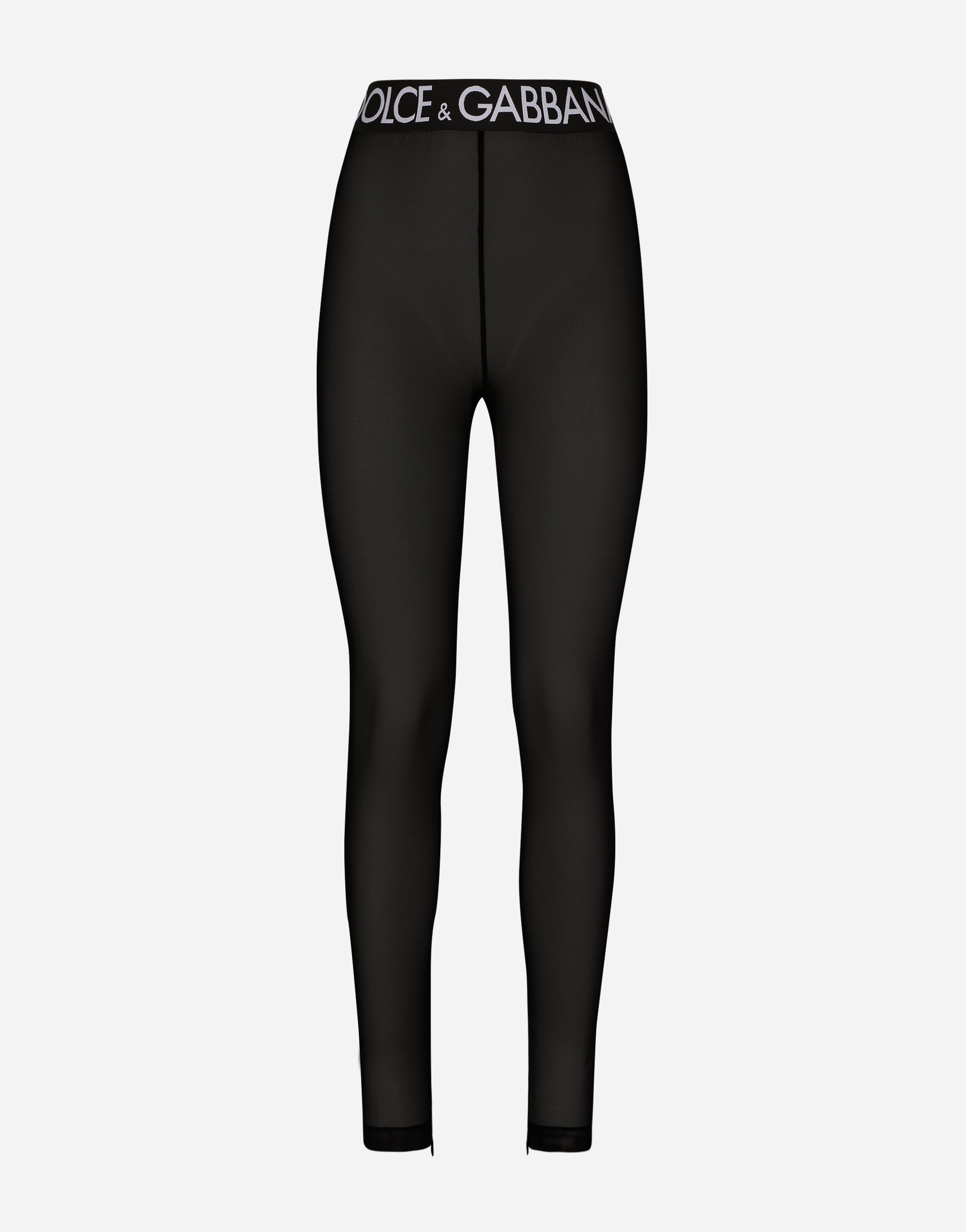 Dolce & Gabbana Tulle Leggings - Woman Pants And Shorts Black