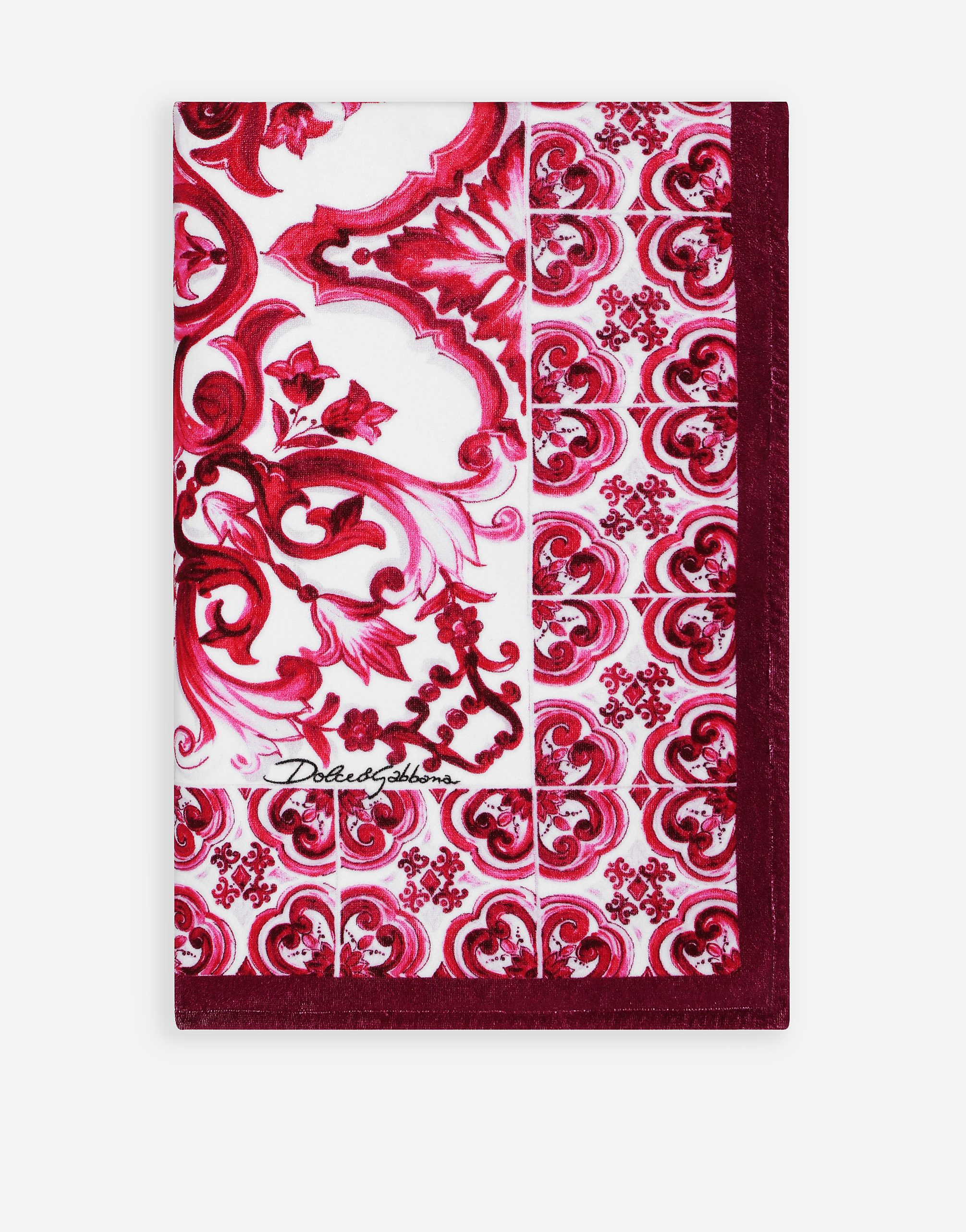 Dolce & Gabbana Maiolica Printed Silk Twill Foulard In Multicolor
