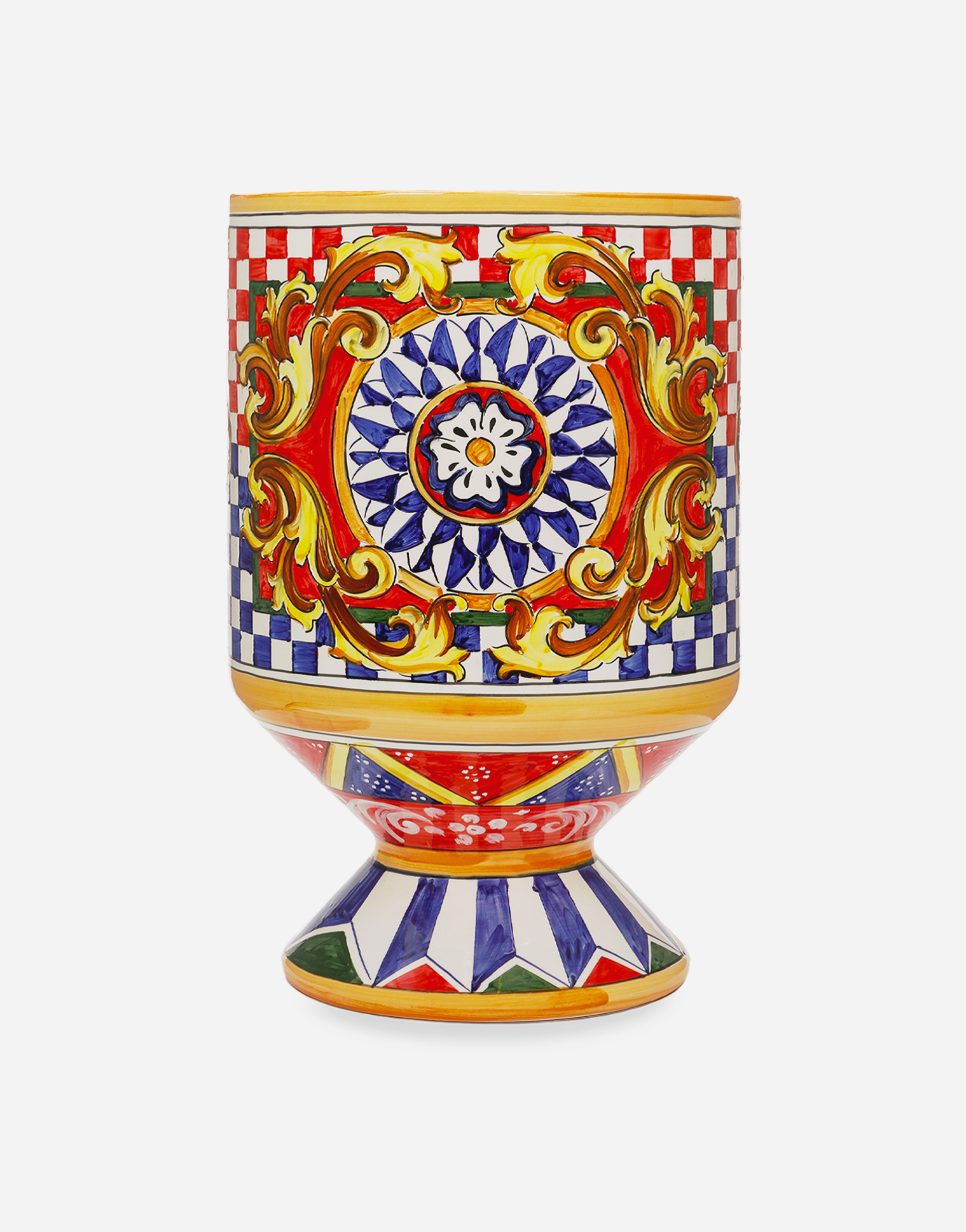 Dolce & Gabbana Geometric-patterned Ceramic Vase (37cm X 58cm) In Multi