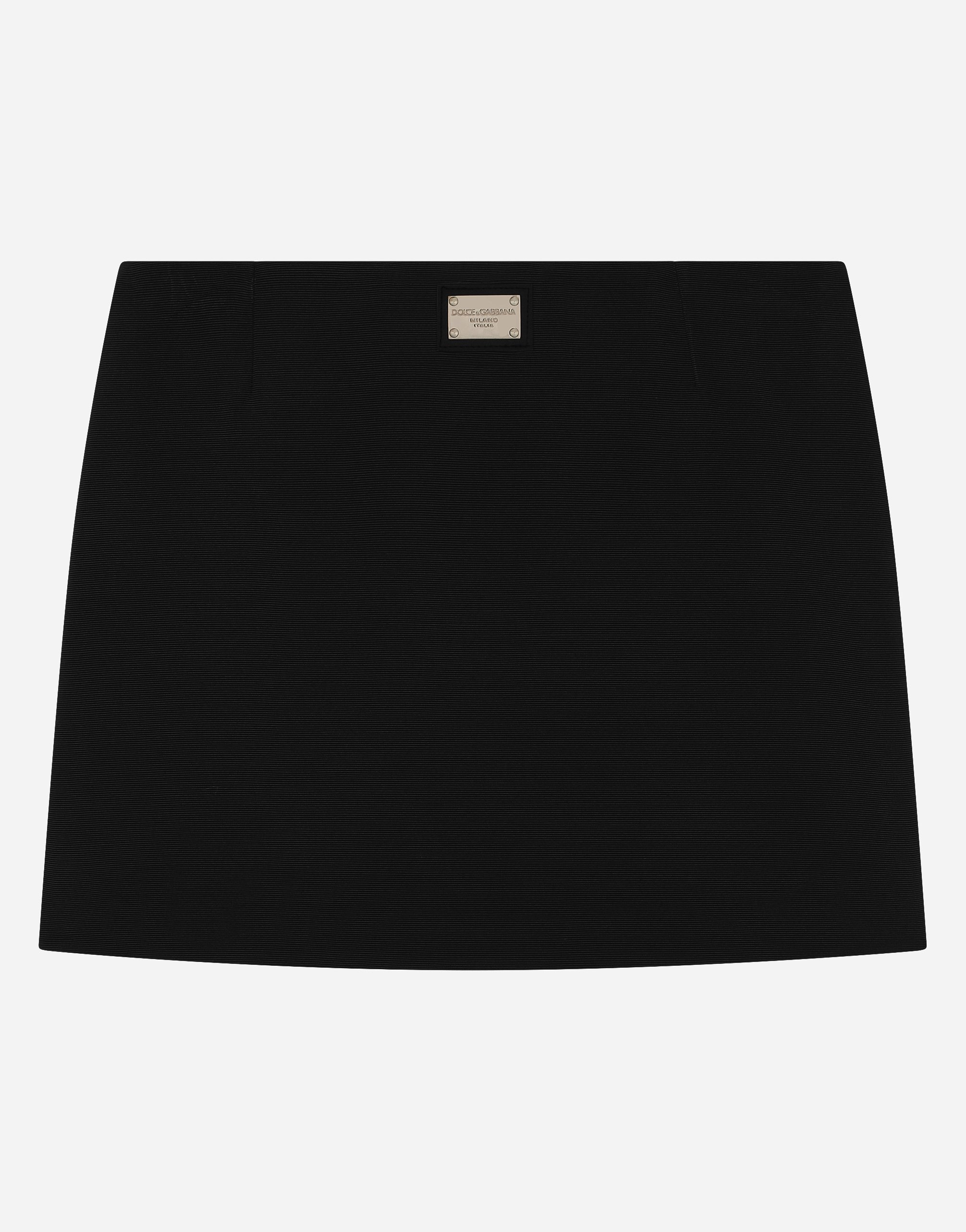 Dolce & Gabbana Viscose Miniskirt With Logo Tag - Woman Trousers And Skirts Black Viscose 13 Years