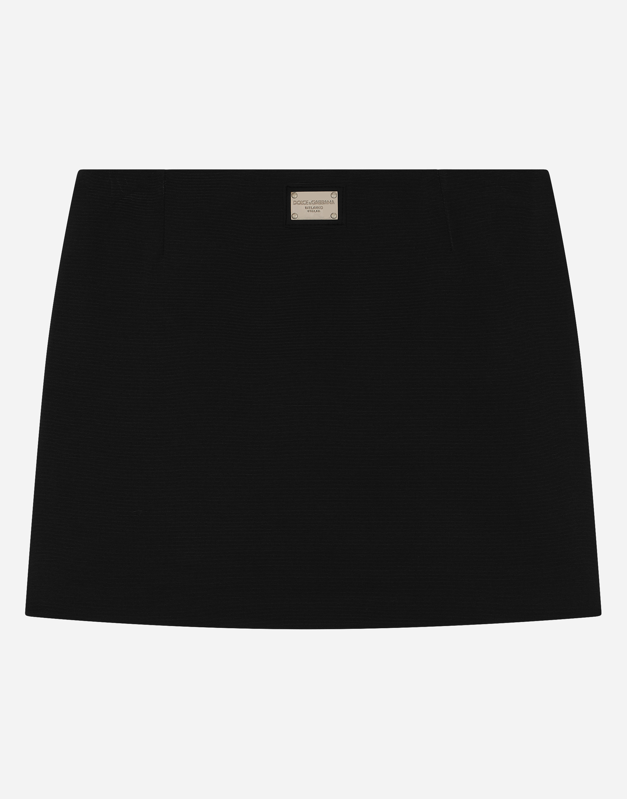 Dolce & Gabbana Viscose Miniskirt With Logo Tag - Woman Trousers And Skirts Black Viscose 13 Years