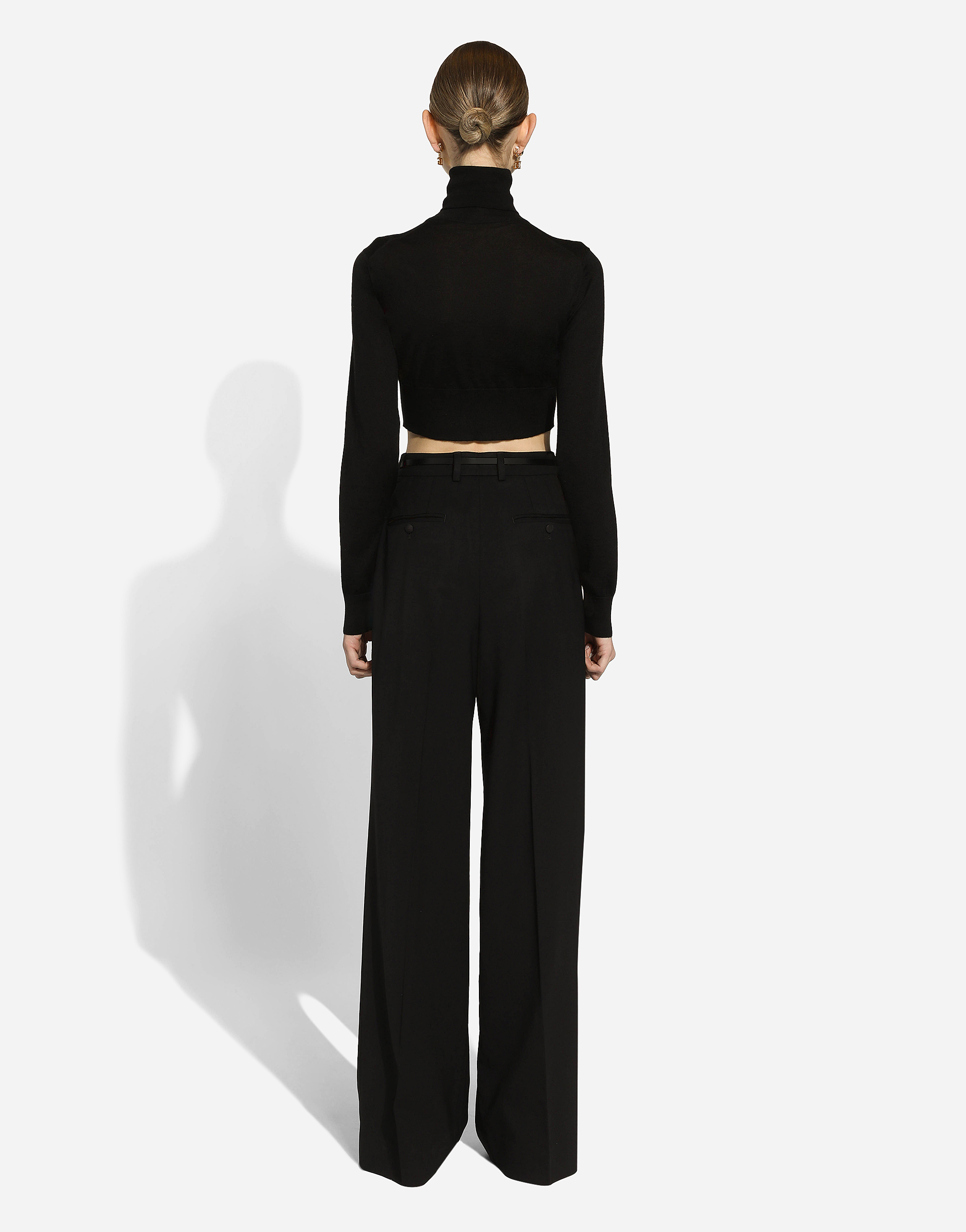 Twill palazzo pants