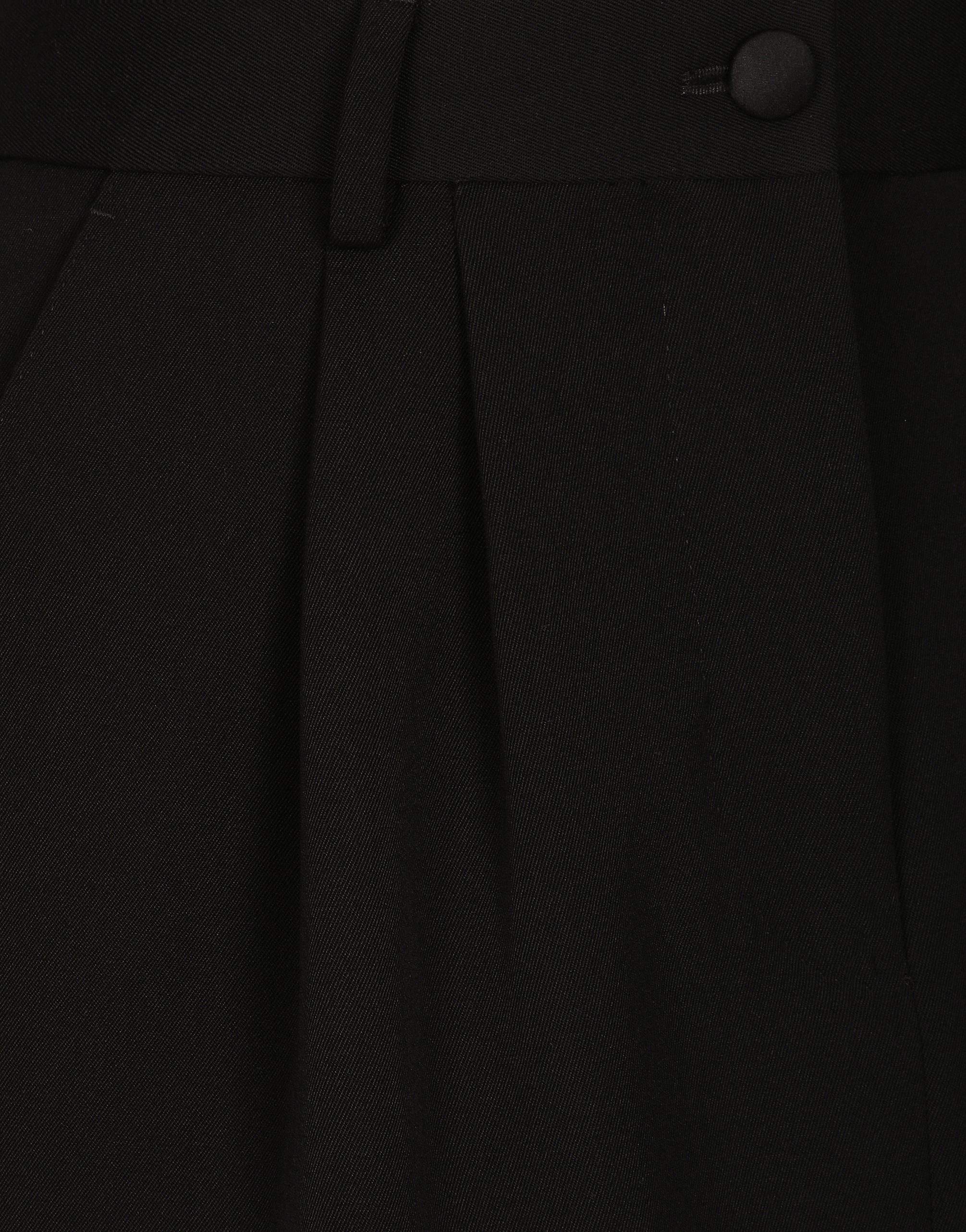 Dolce & Gabbana Dolce&gabbana Virgin Wool & Silk Blend Gabardine Tuxedo Skirt In Black
